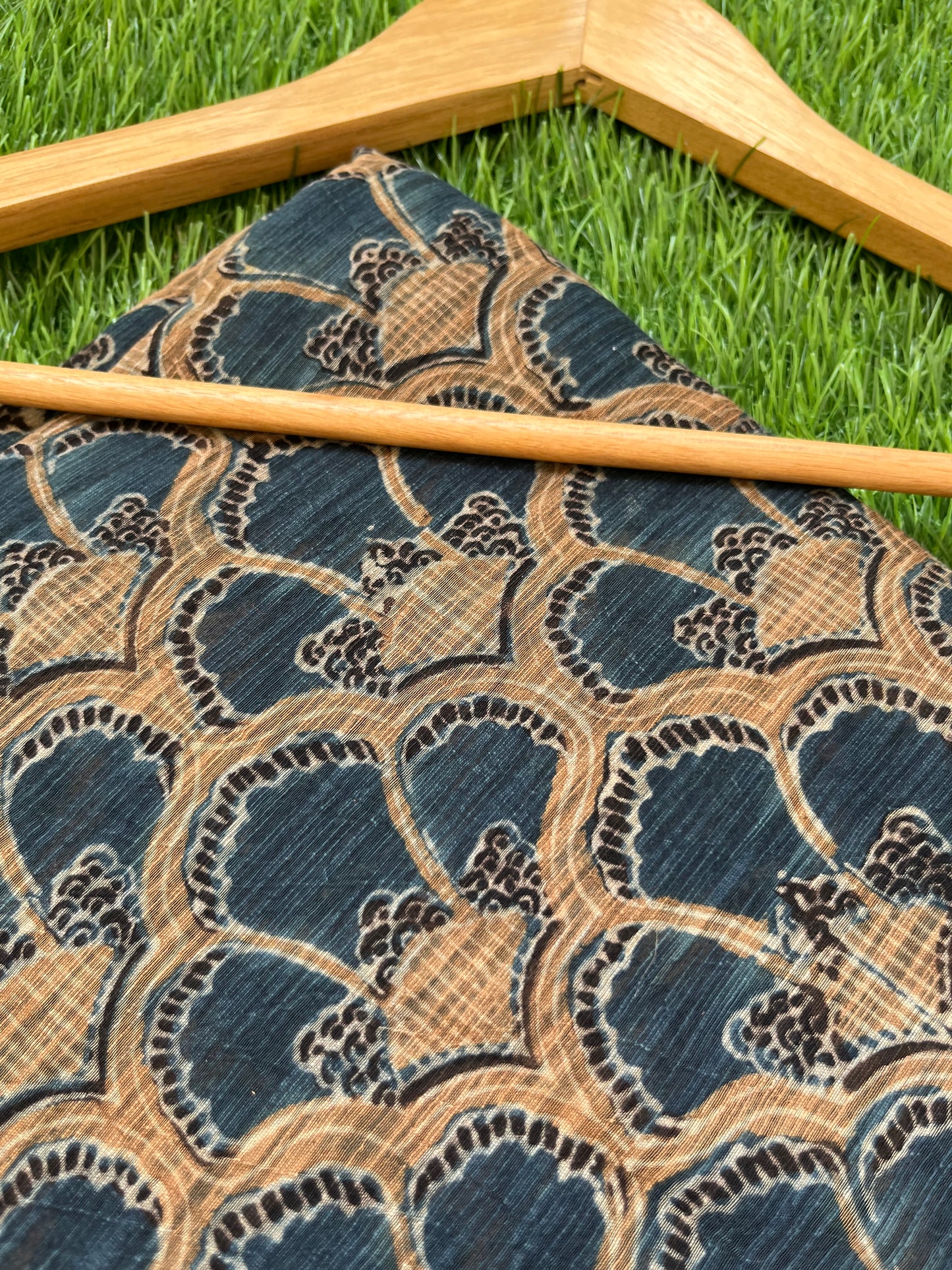 Ajrakh Chanderi fabric