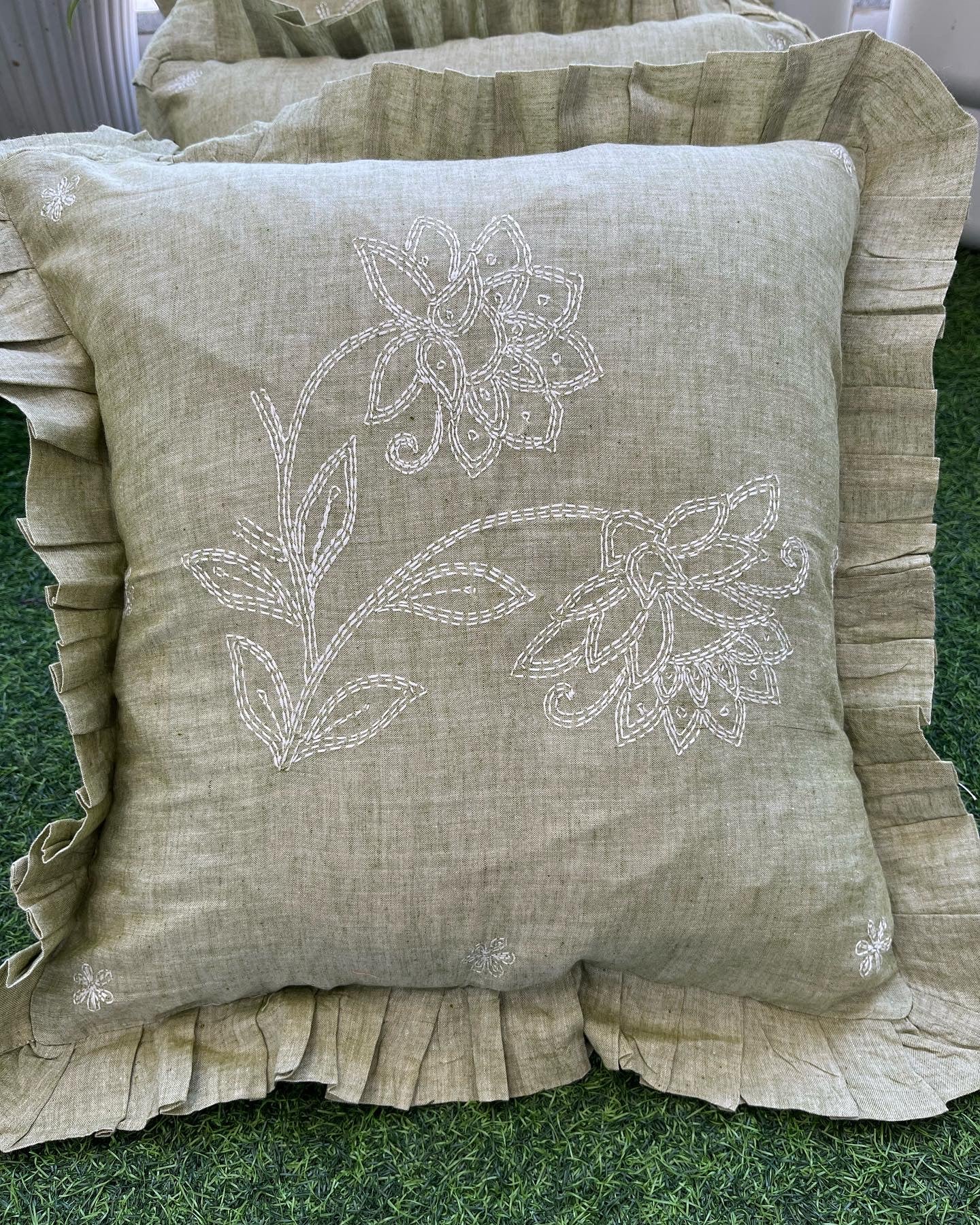 Chikankari cushion cover