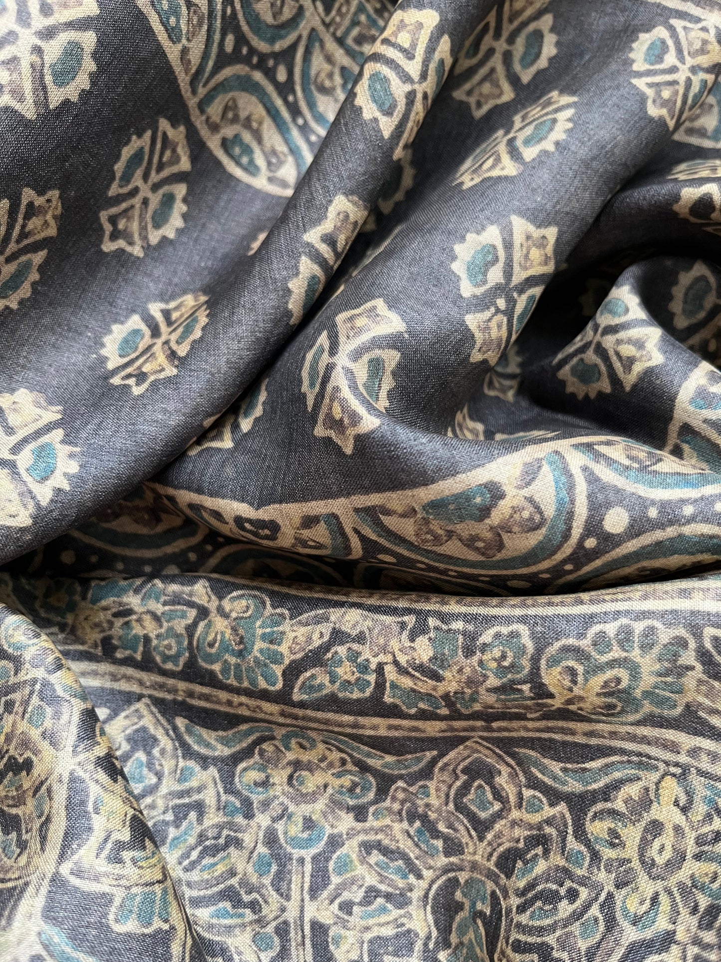 Tussar silk Ajrakh Kurta and dupatta