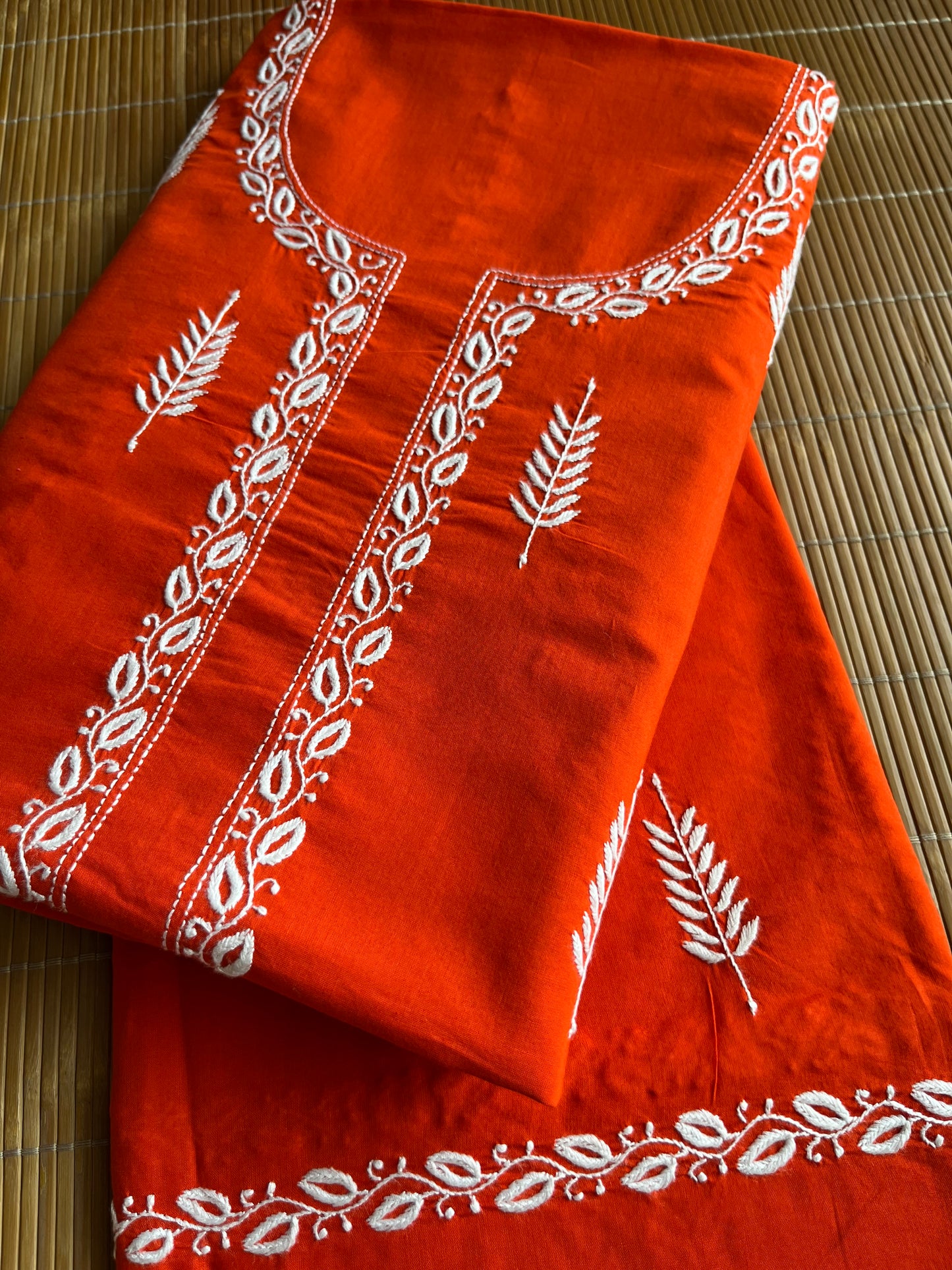 Cotton chikan kurta bottom