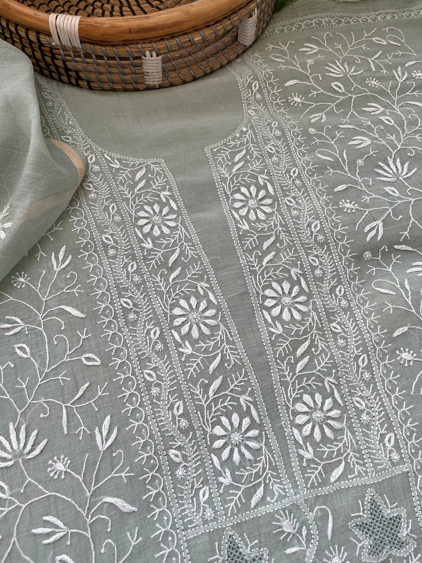 Chanderi Chikankari Kurta Dupatta