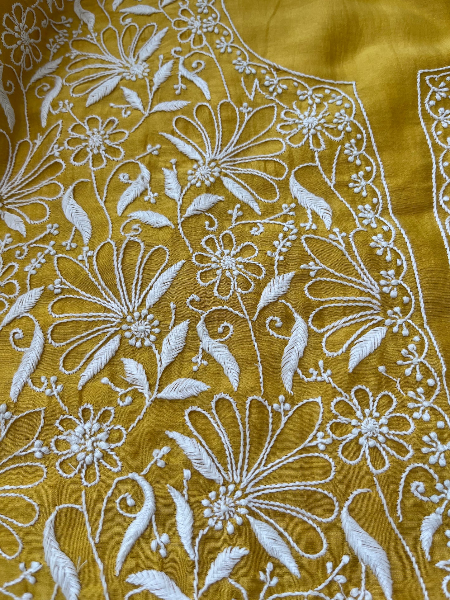 Chanderi chikankari kurta