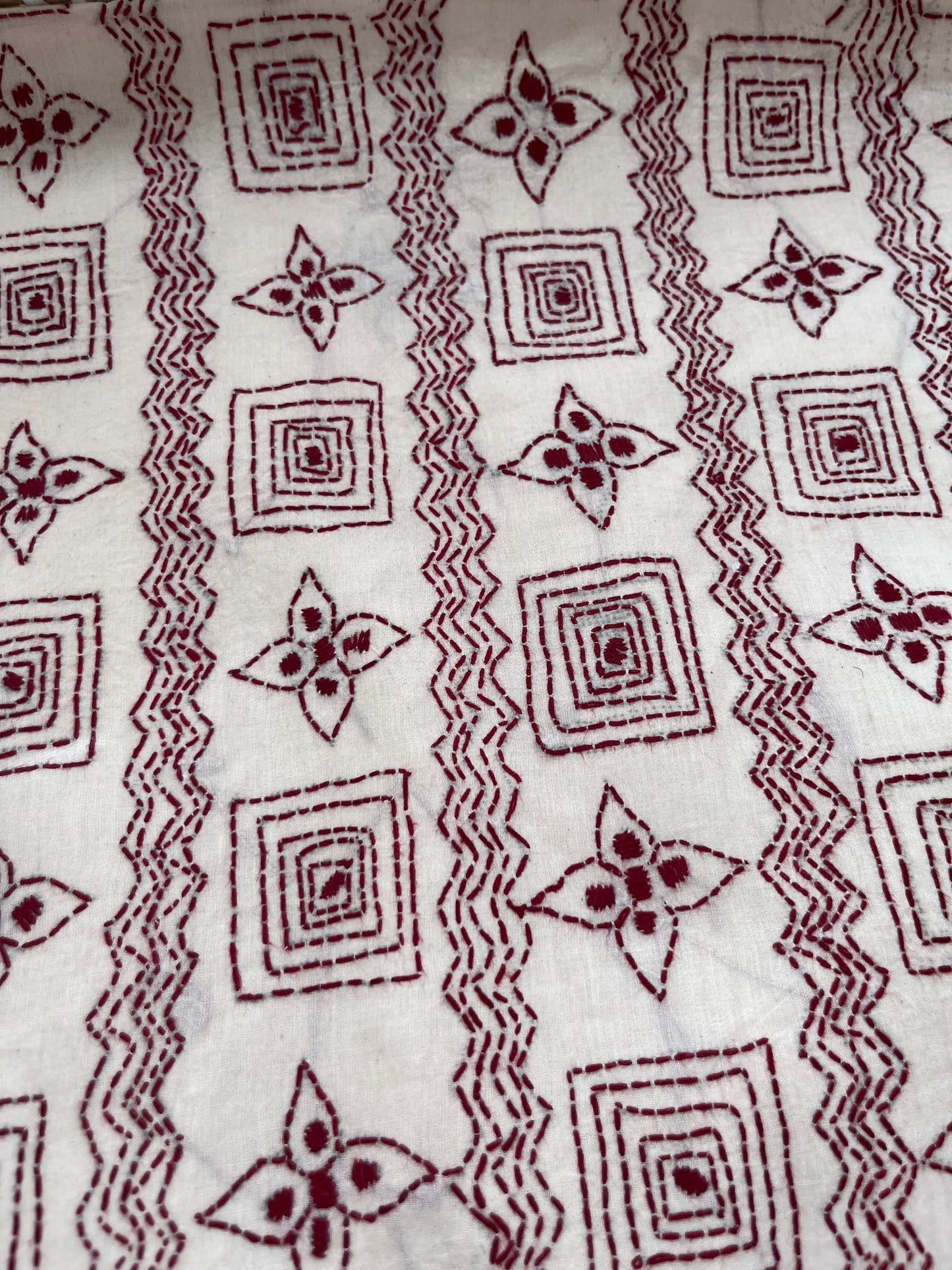 Handwoven Cotton Kantha Kurta Dupatta