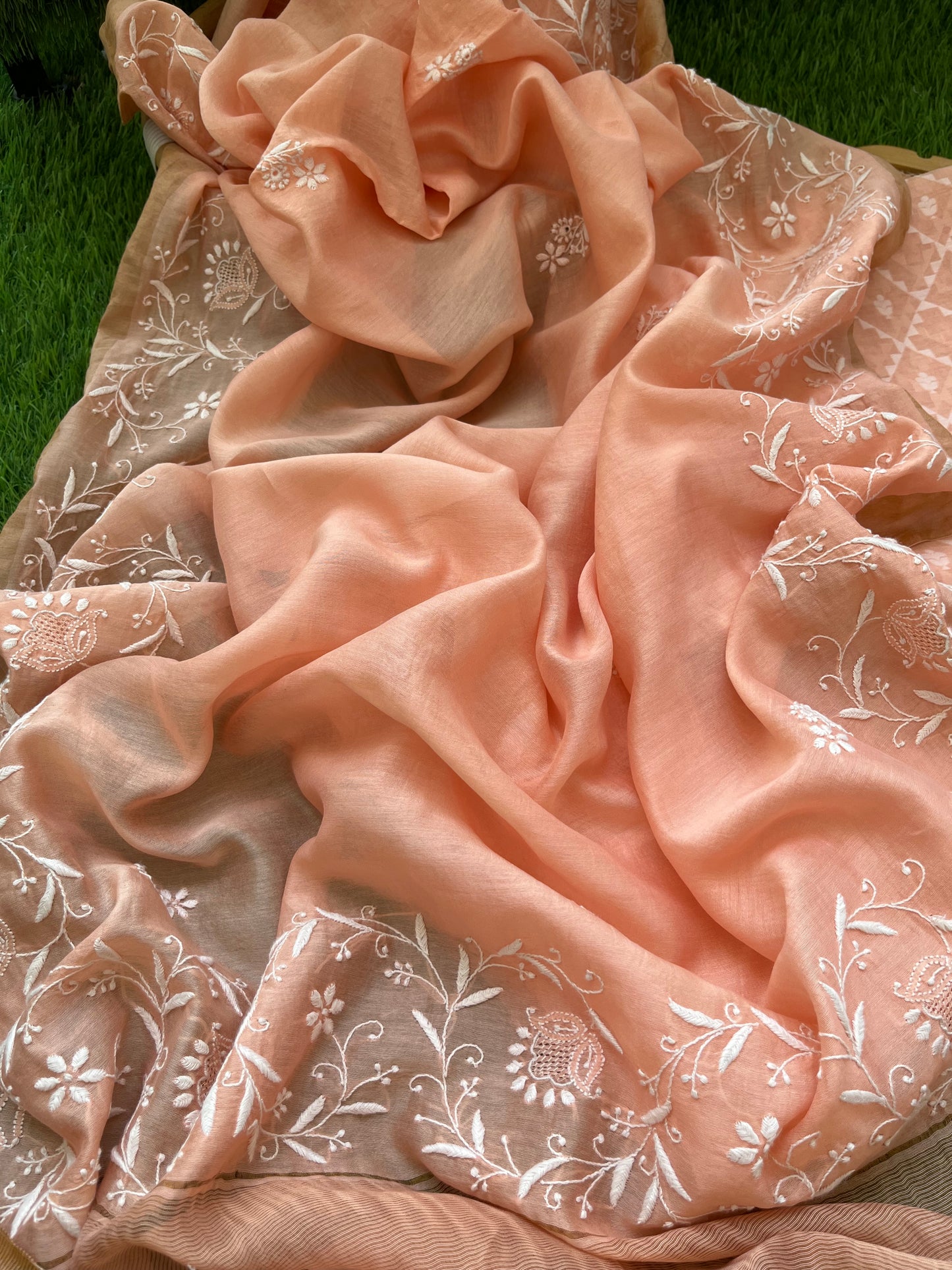 Jaamdani kurta bottom chanderi dupatta