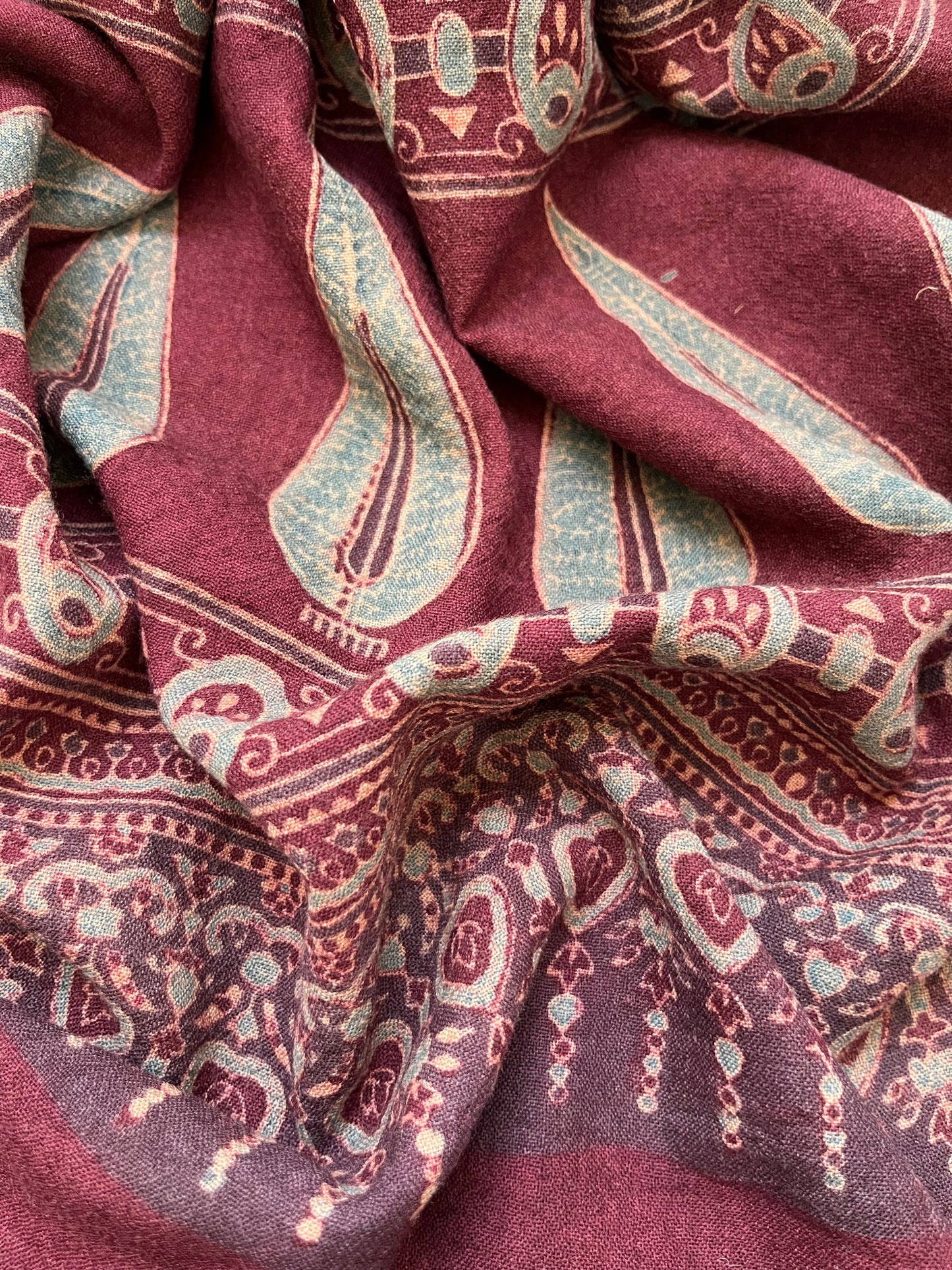 Handwoven ajrakh shawl
