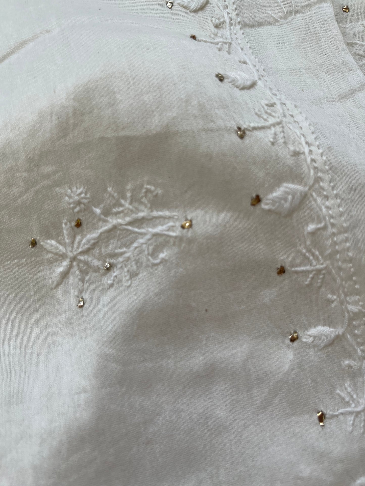 Chanderi Chikankari Kurta organza silk Dupatta