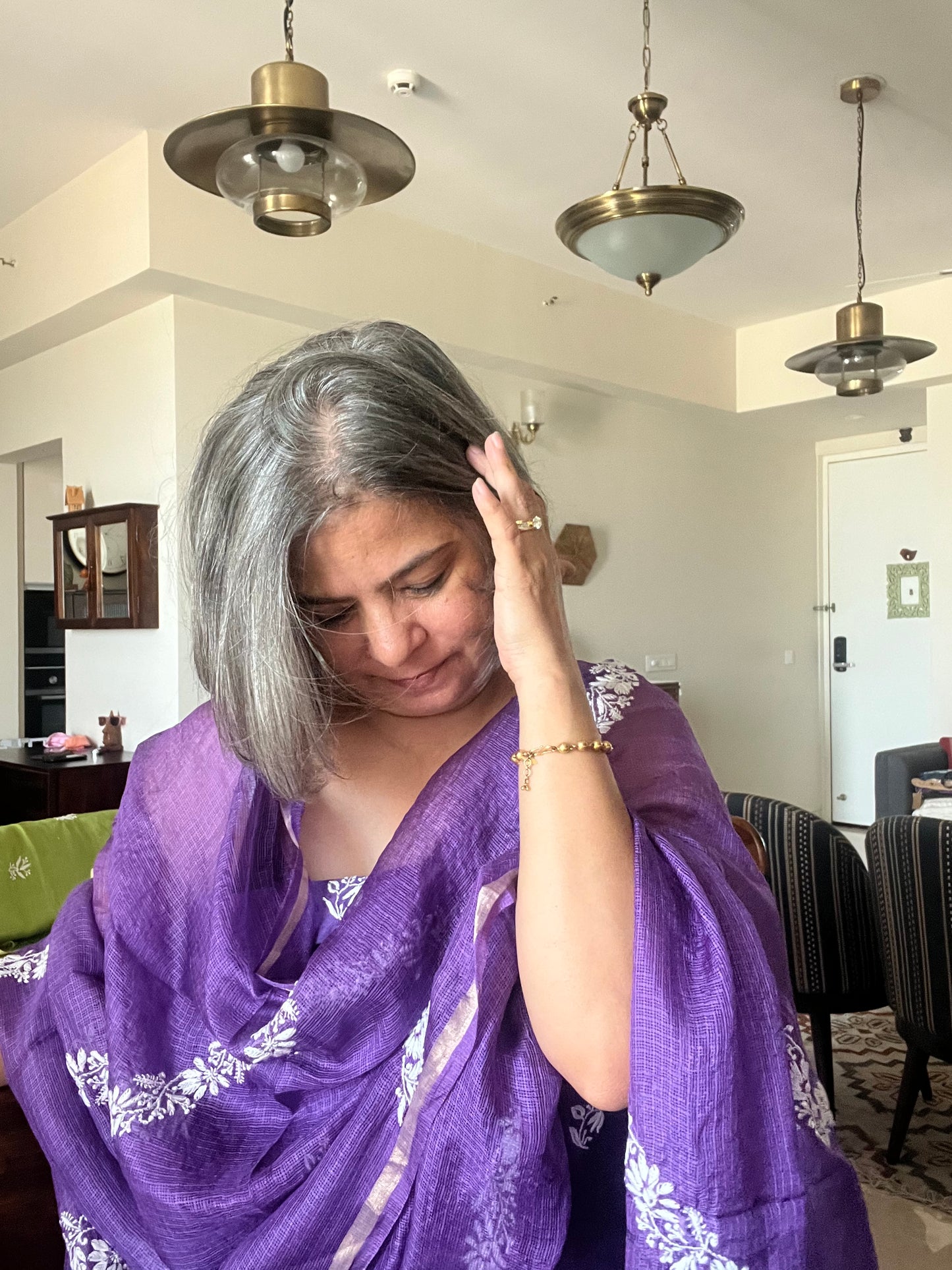 Chanderi chikan kurta and Dupatta
