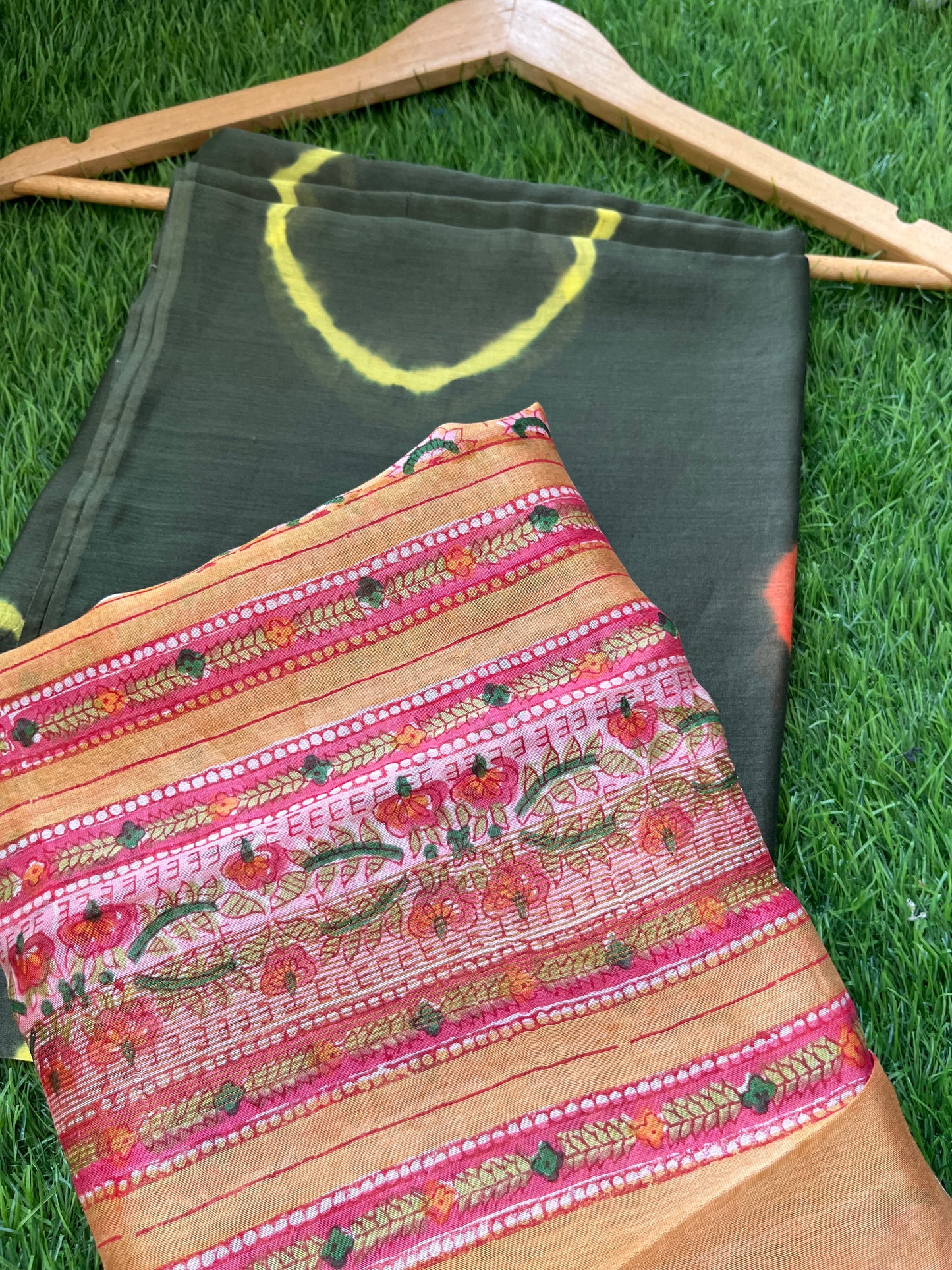 Chanderi tie and dye kurta chanderi dupatta