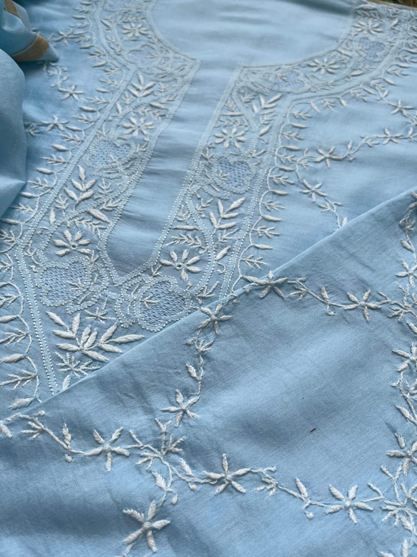 Chanderi Chikankari Kurta Dupatta