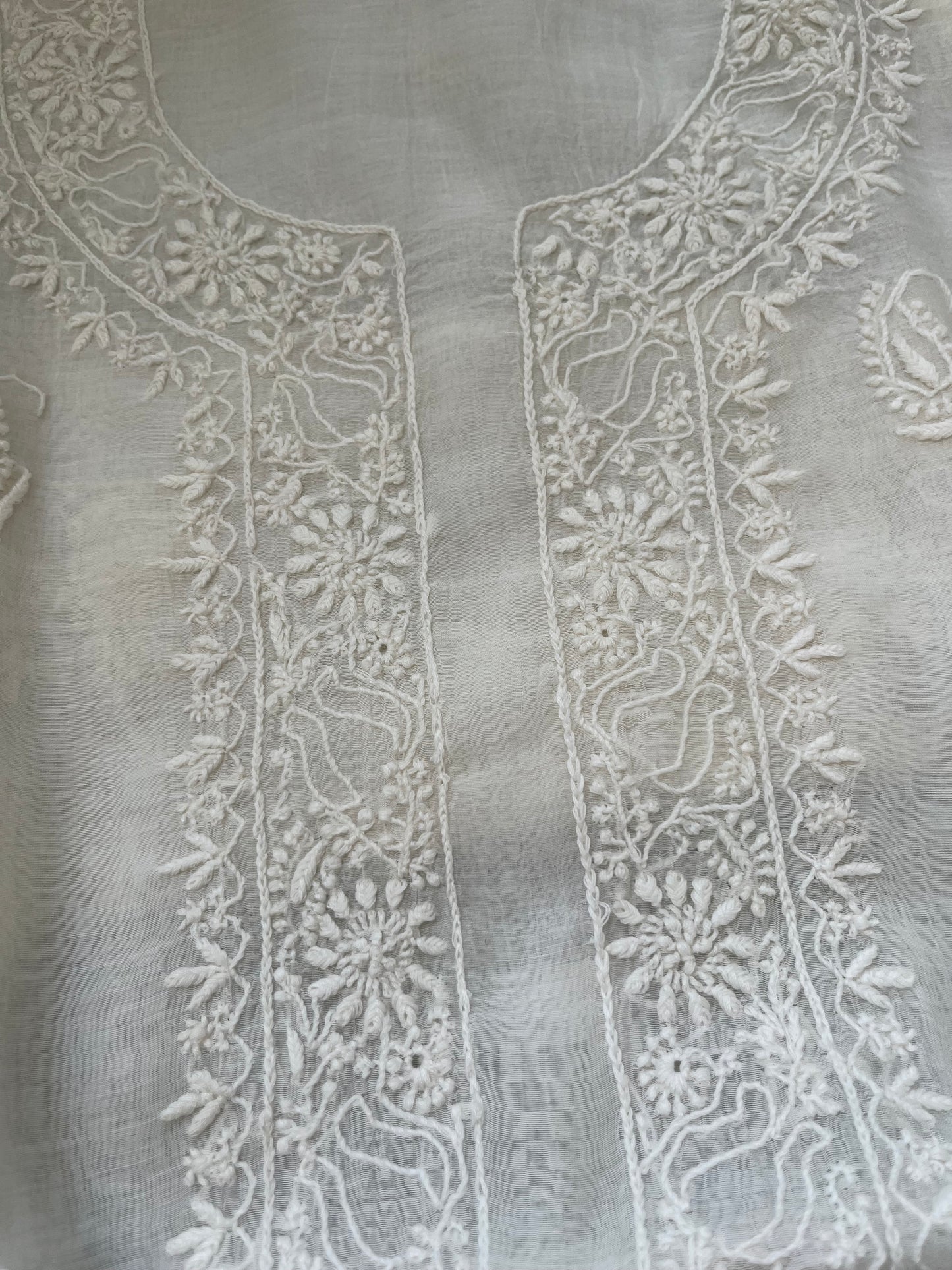 Chanderi chikankari kurta