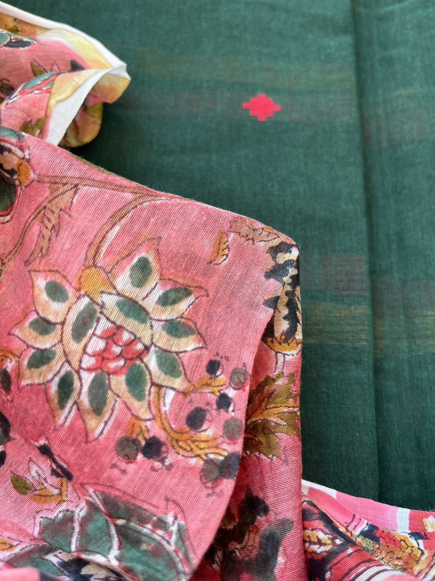 Mangalgiri Cotton kurta bottom chanderi dupatta