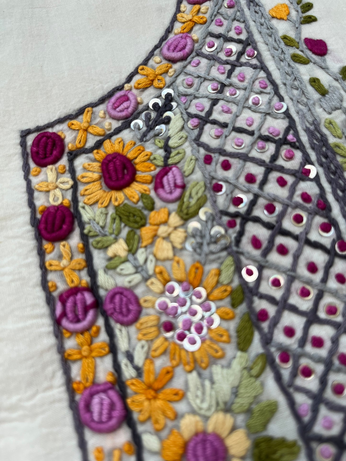 Handwoven Cotton knot work embroidered kurta dupatta and plain bottom fabric