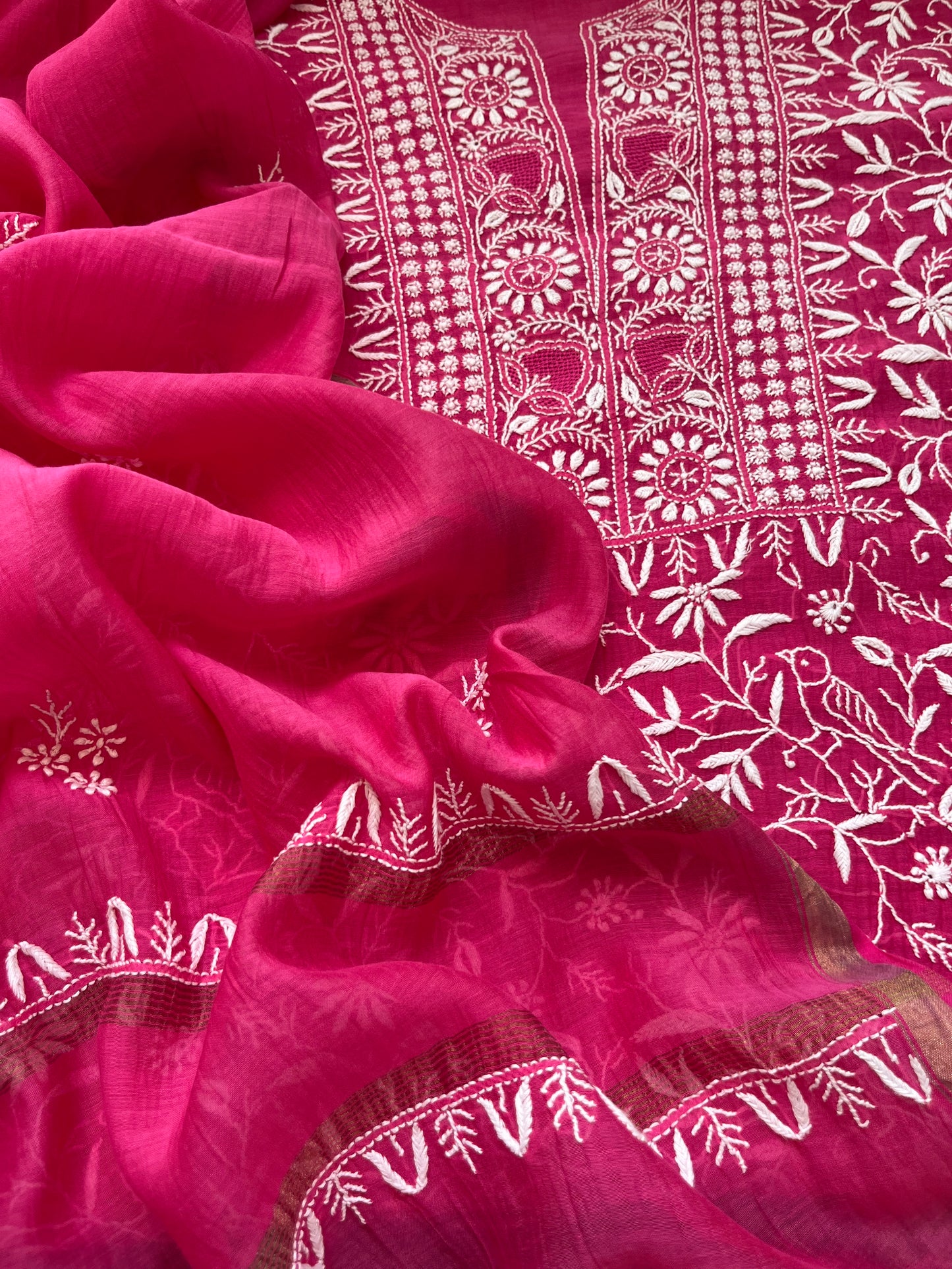 Chanderi Chikankari Kurta Dupatta
