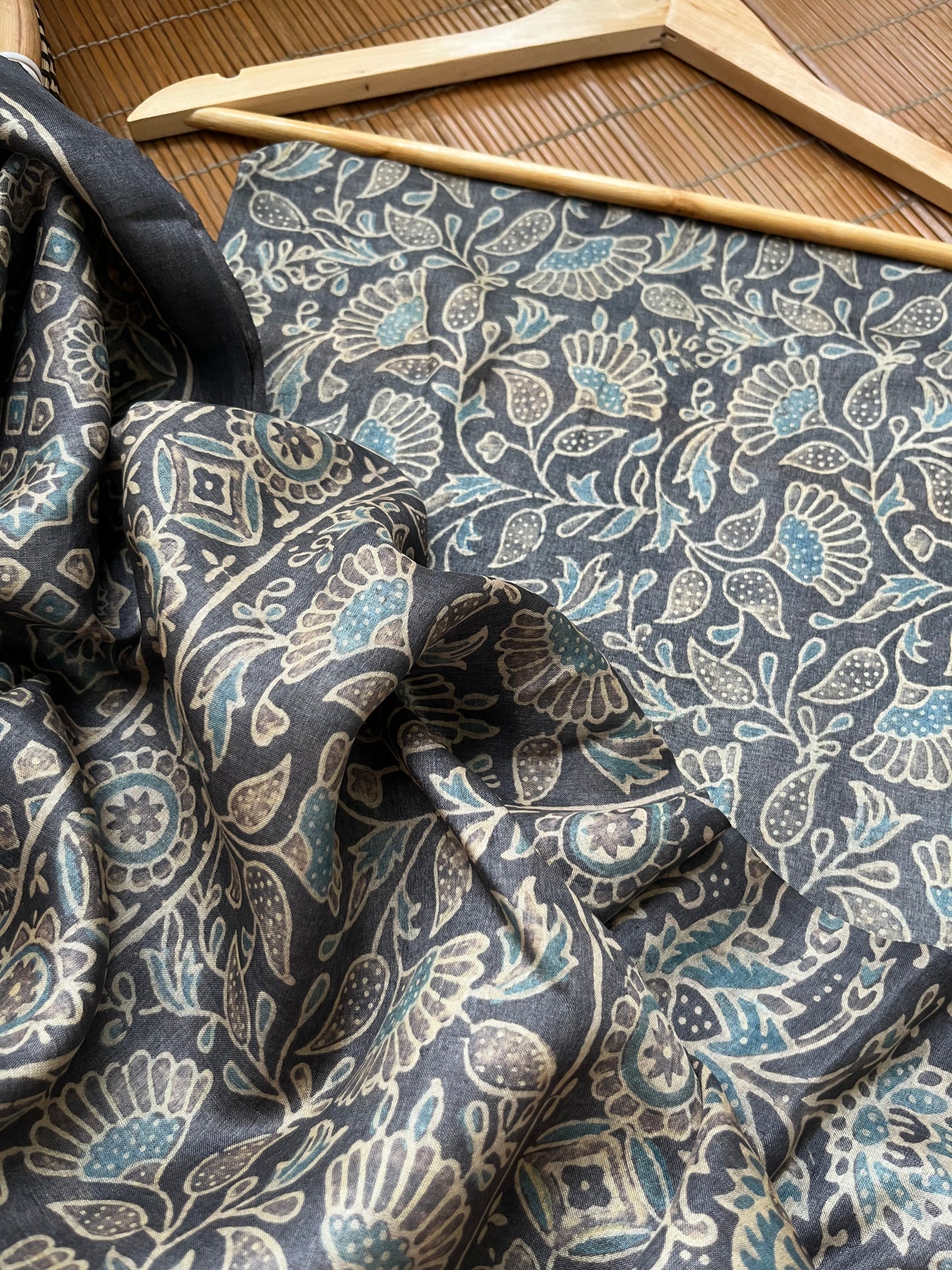 Tussar silk Ajrakh Kurta and dupatta