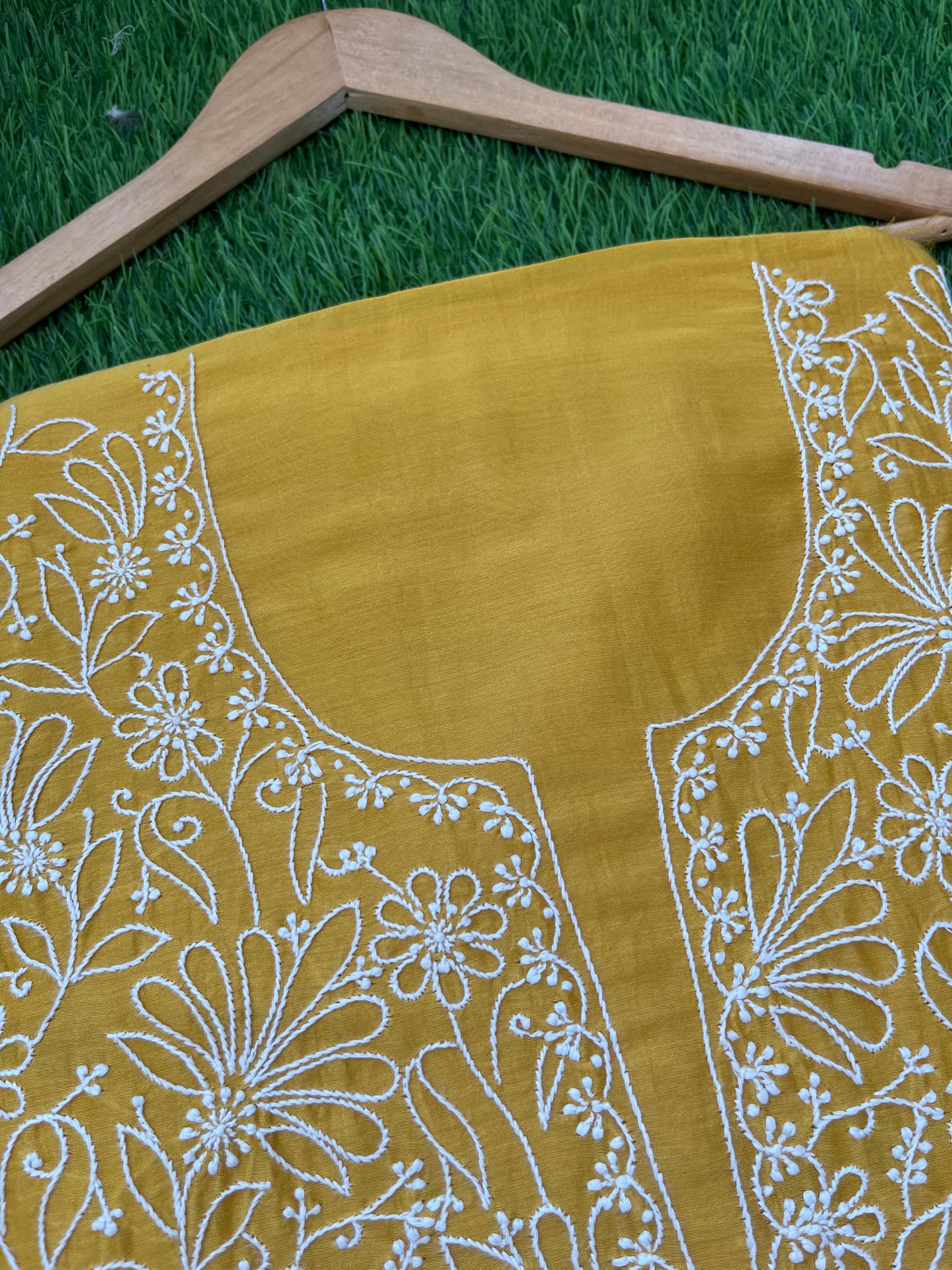 Chanderi chikankari kurta