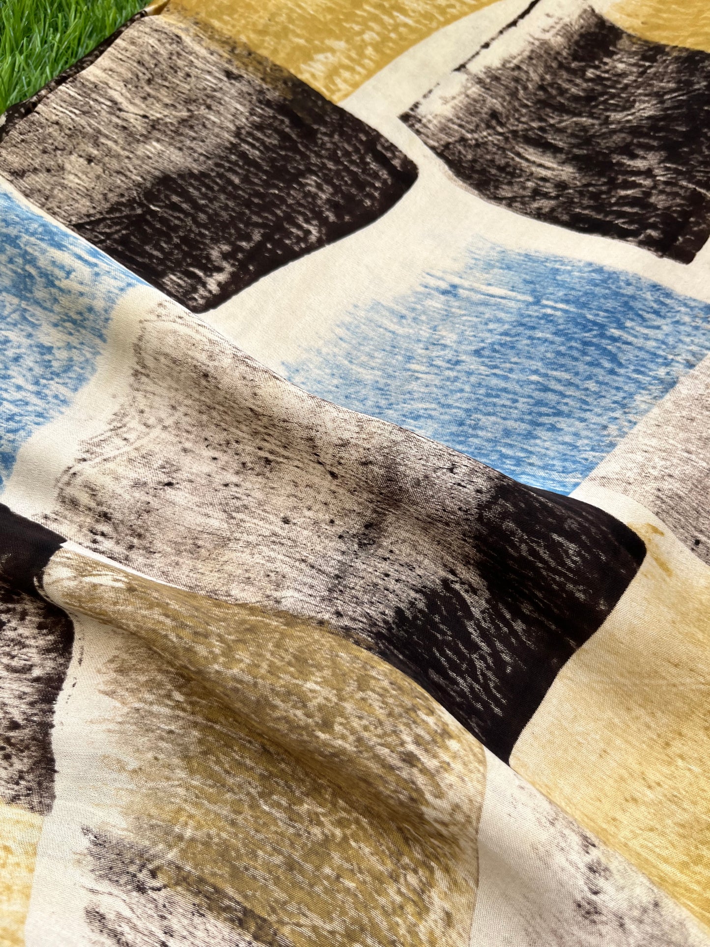 Modal Silk ajrakh fabric