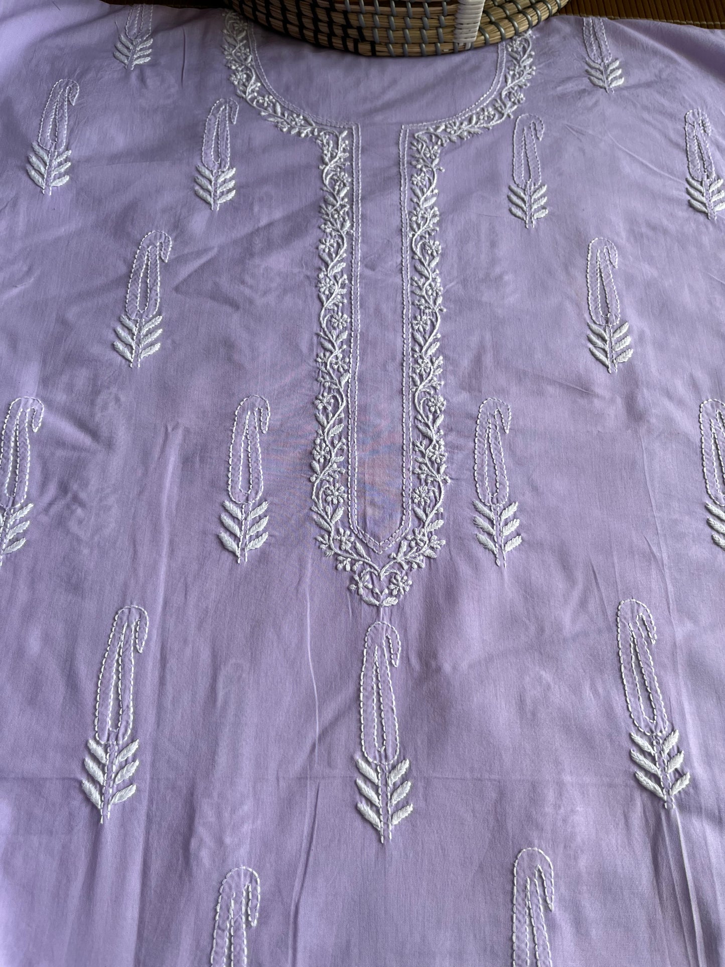 Cotton chikan kurta bottom