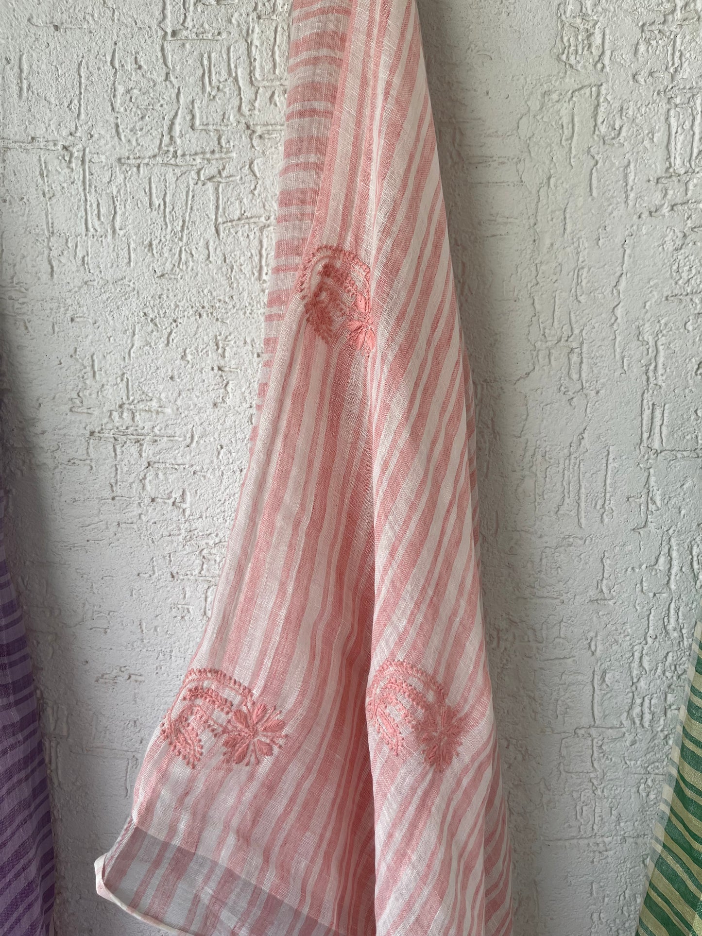 Linen chikankari Dupatta
