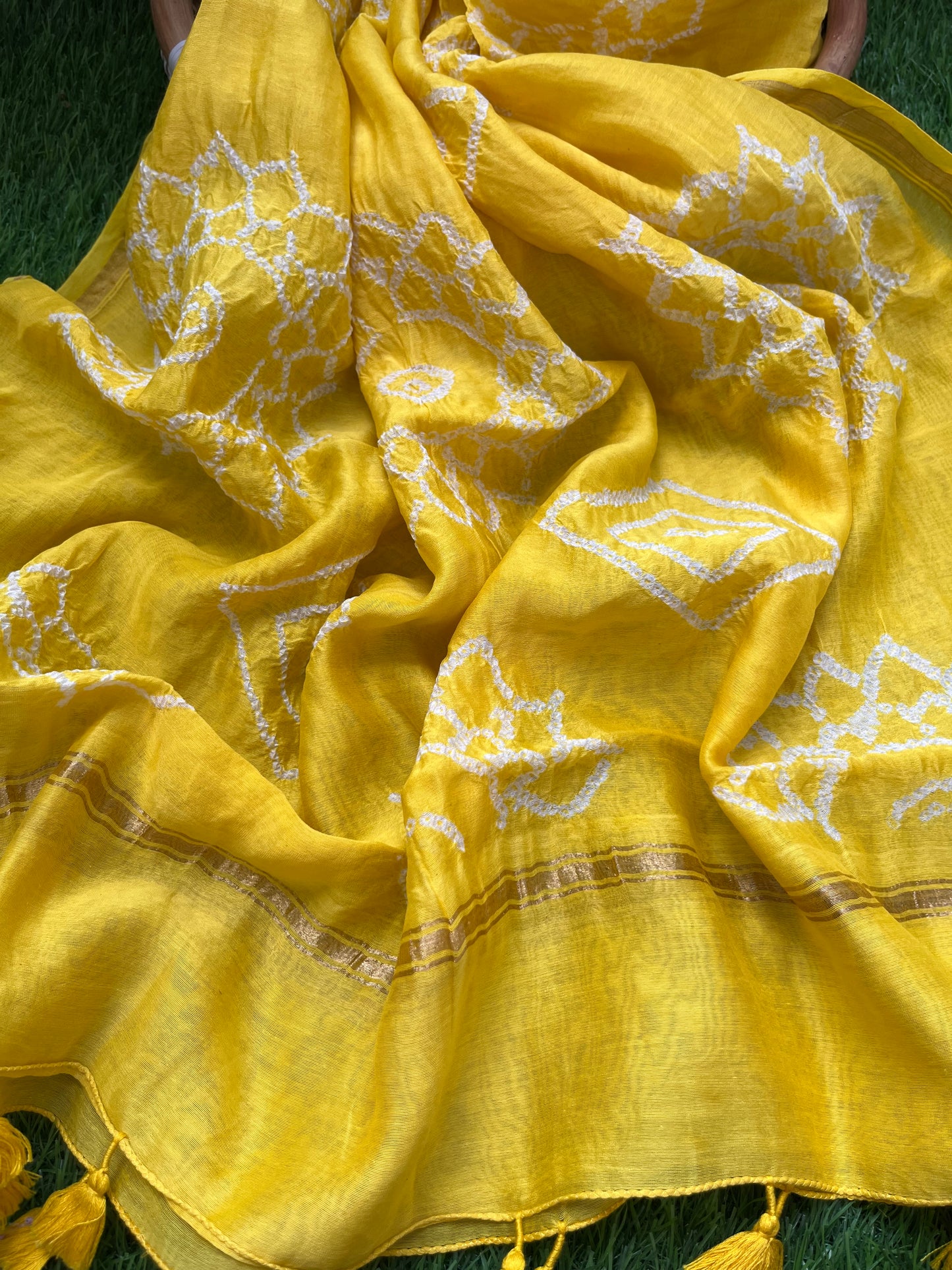 Bandhani Chanderi silk Dupatta