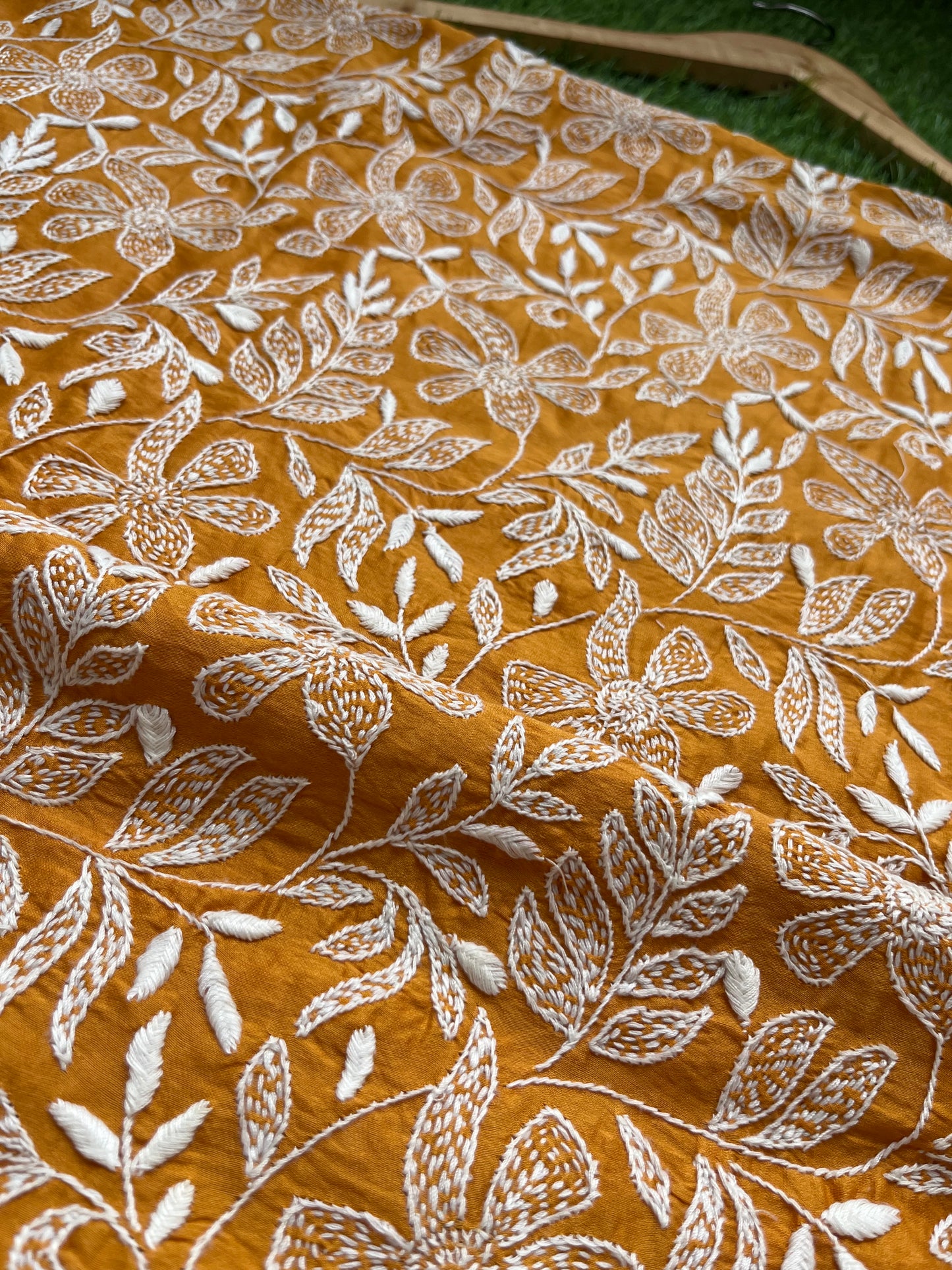 Chanderi chikankari kurta