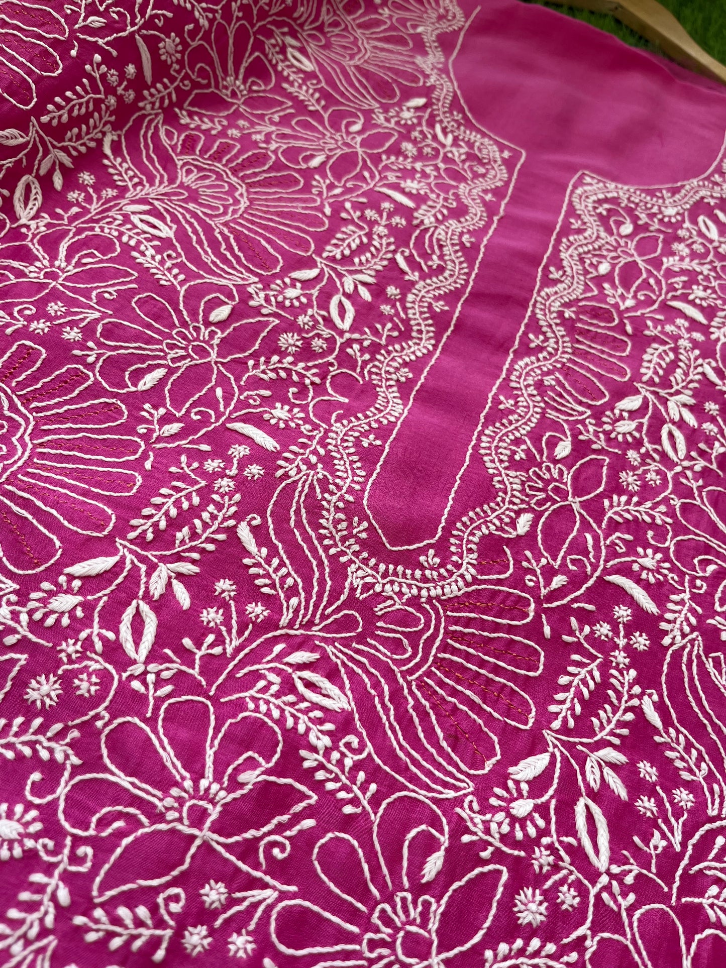 Chanderi chikankari kurta