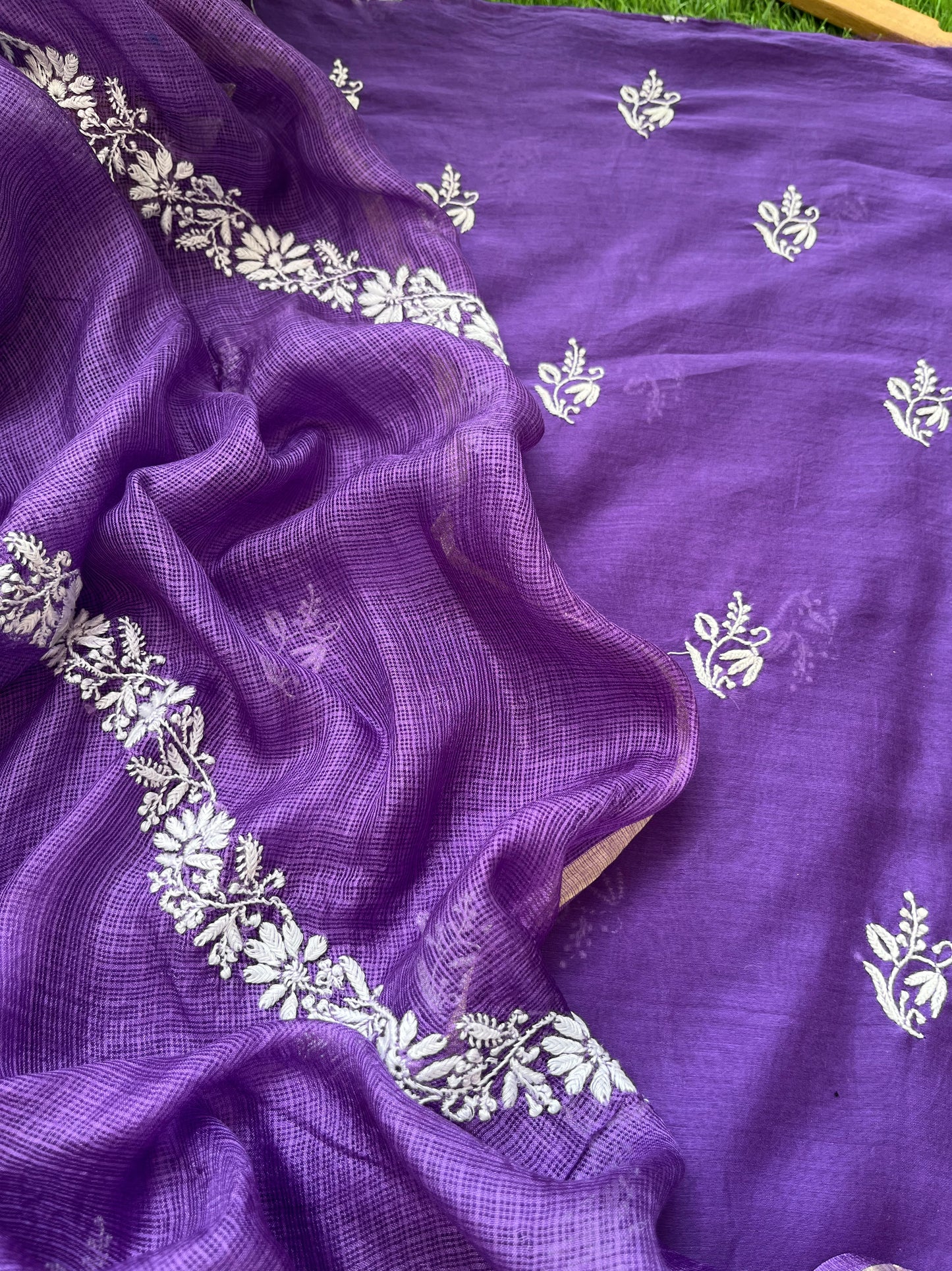 Chanderi chikan kurta and Dupatta