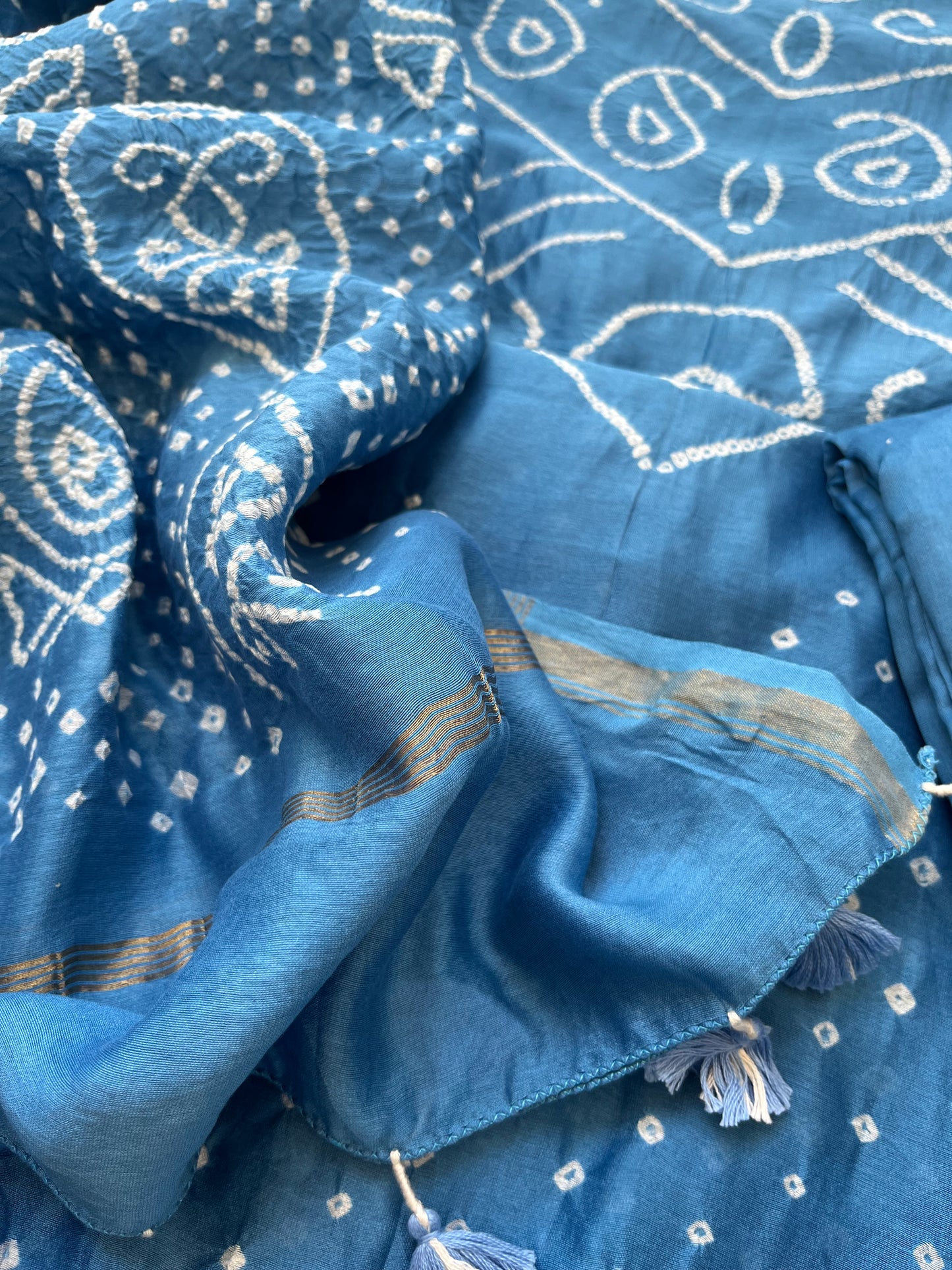 Chanderi Bandhani kurta dupatta