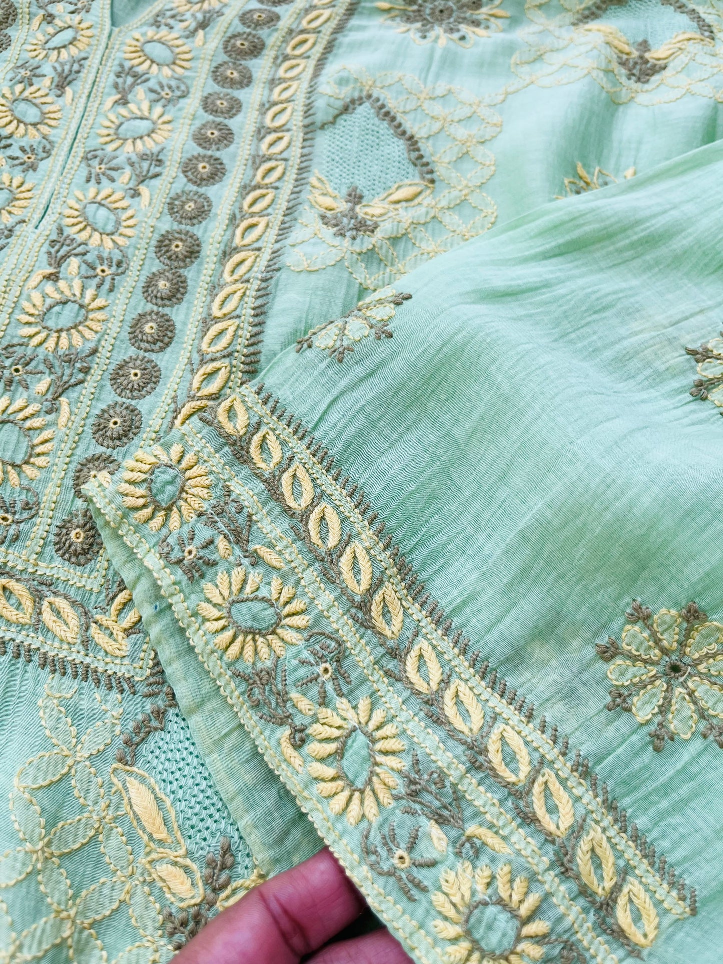 Chanderi Chikankari Kurta Dupatta