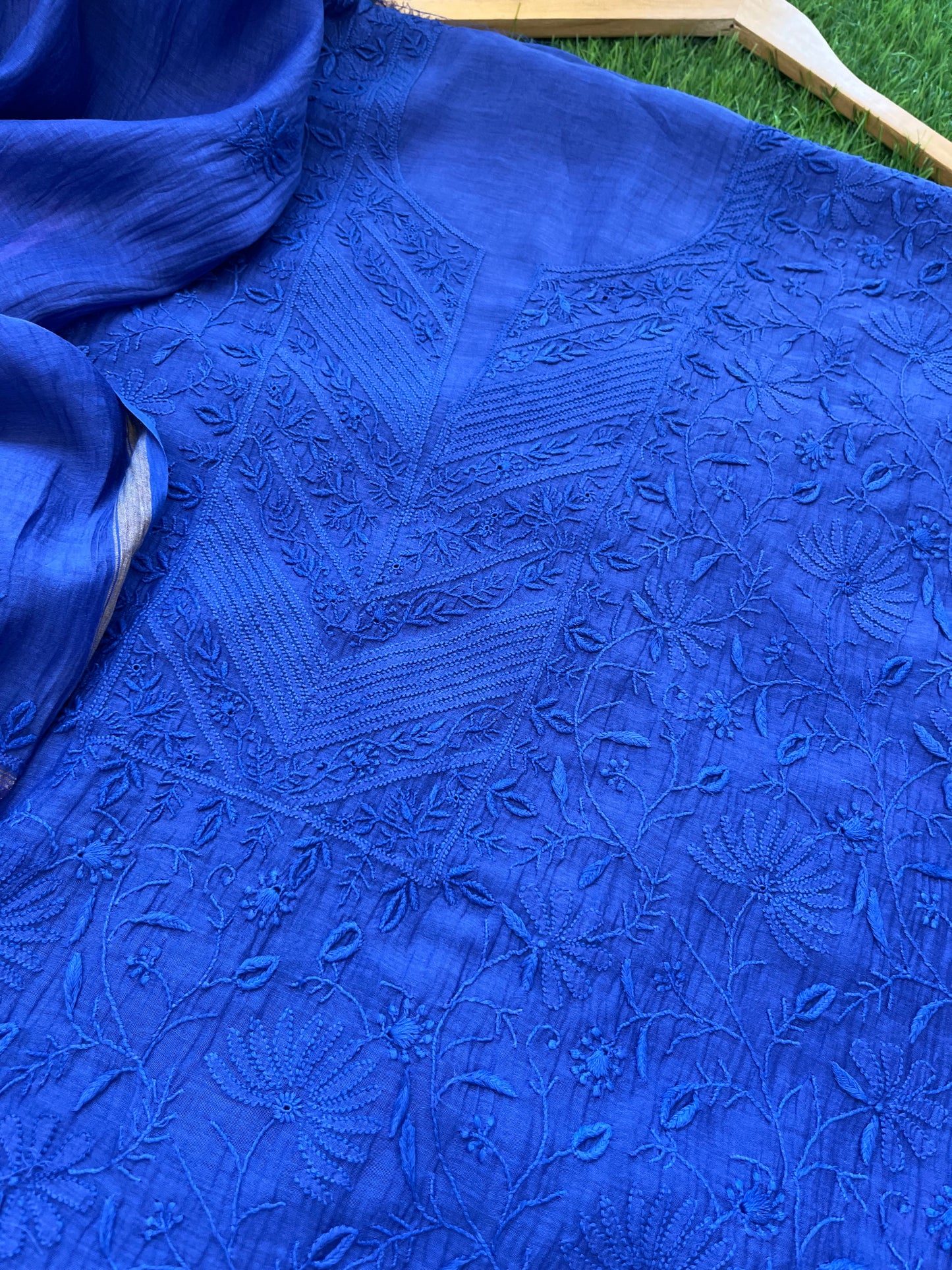 Chanderi Chikankari Kurta Dupatta