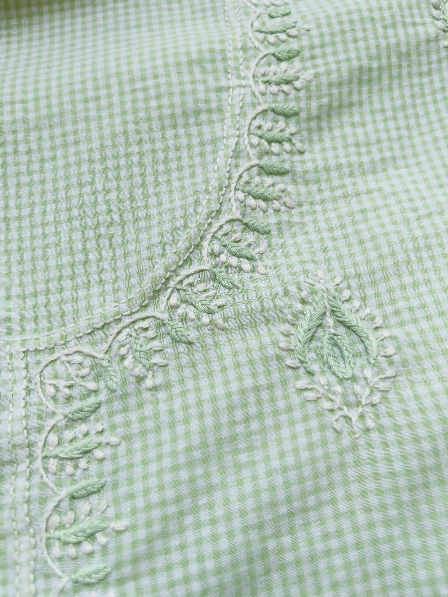 Cotton check chikan kurta