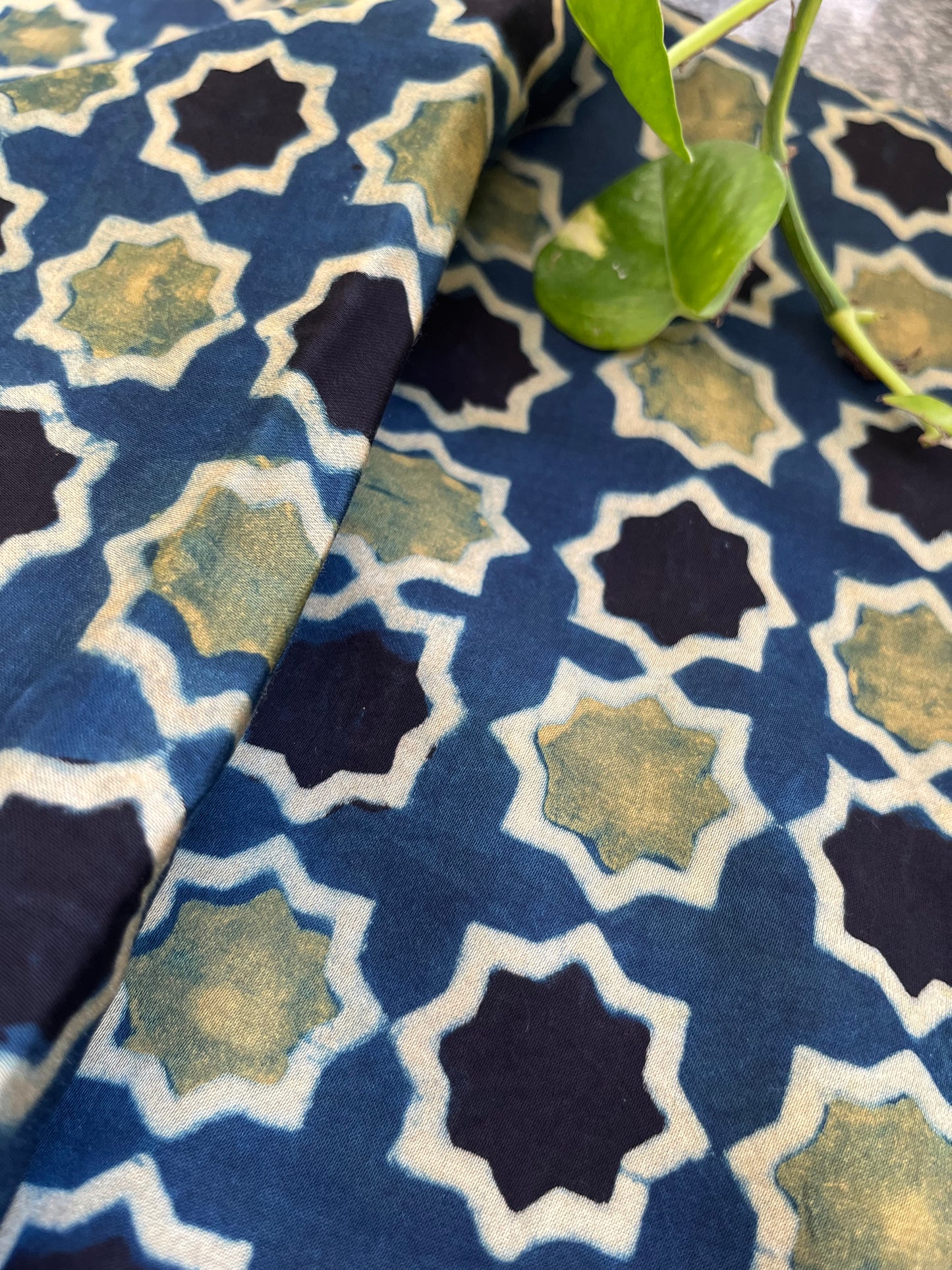 Modal Silk ajrakh fabric