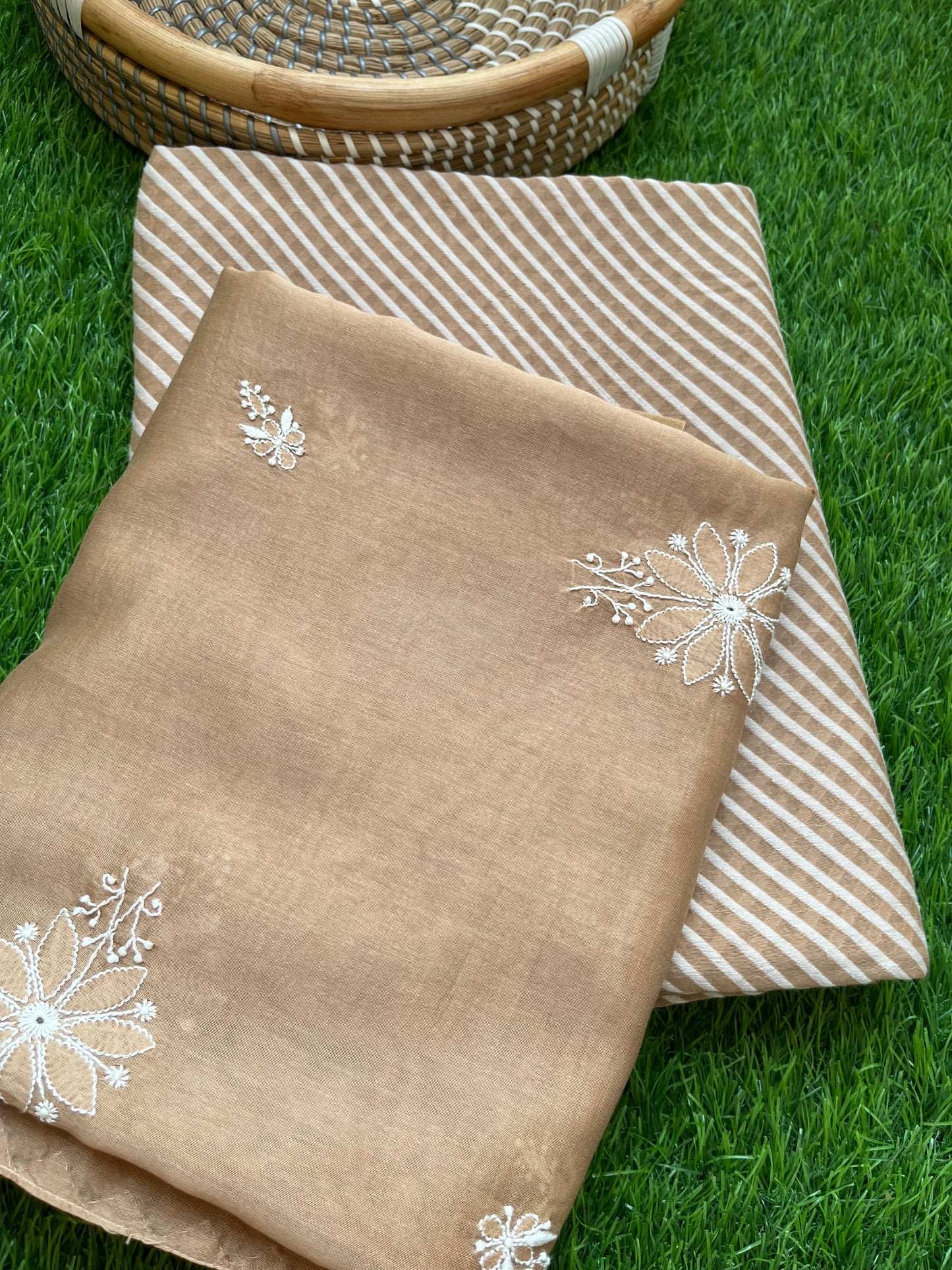 Jaamdani kurta chanderi dupatta