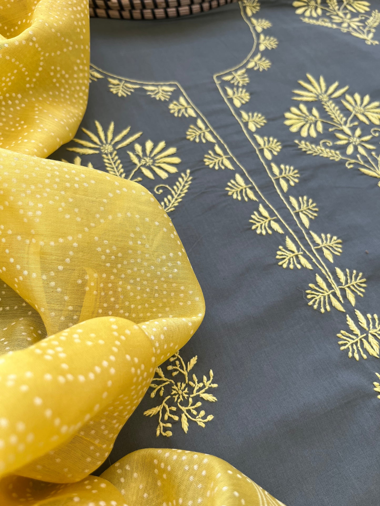 Cotton chikan kurta bottom