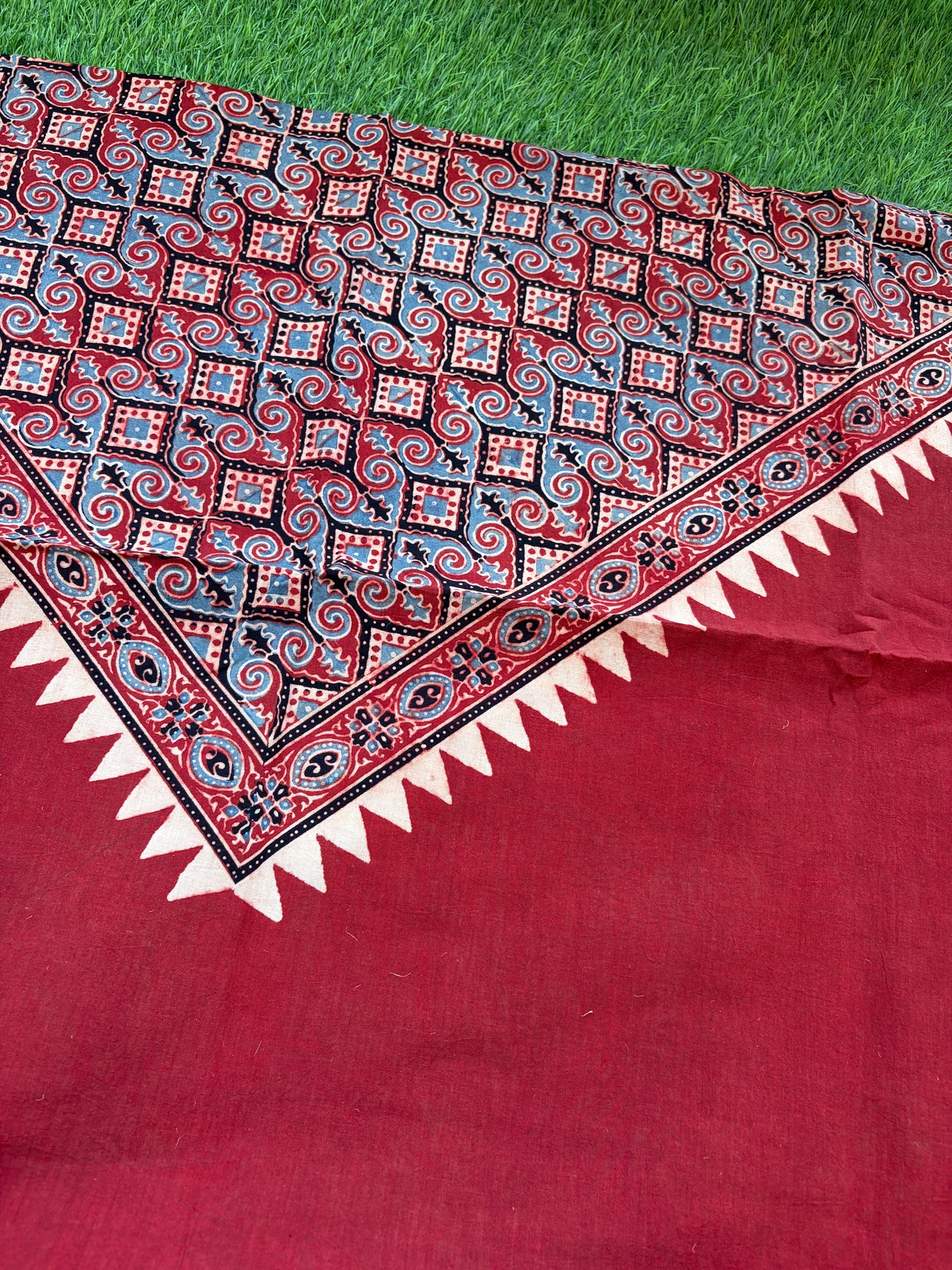 Cotton Ajrakh patterned fabric