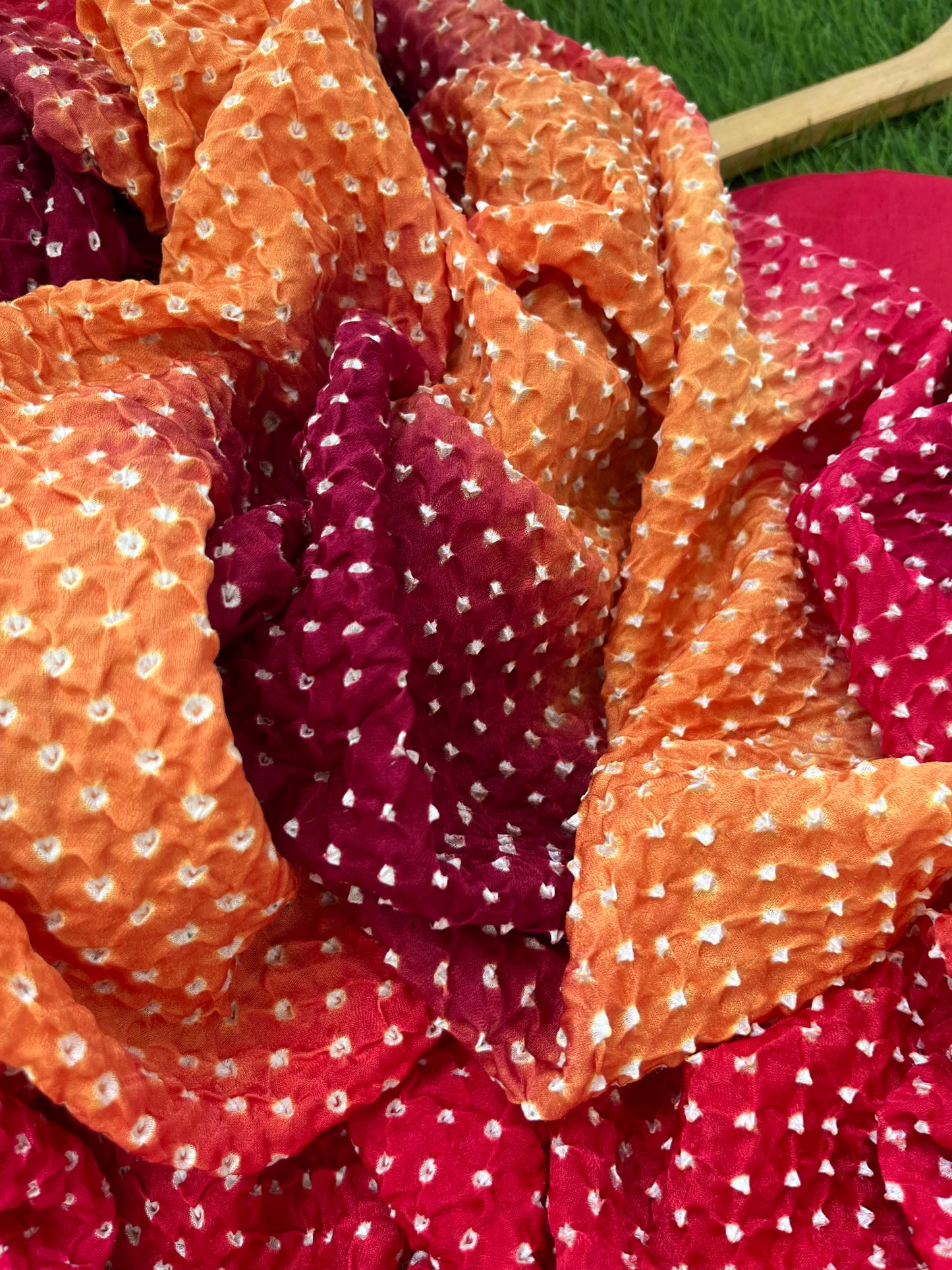त्योहार् -Gajji Silk bandhani dupatta chanderi fabric