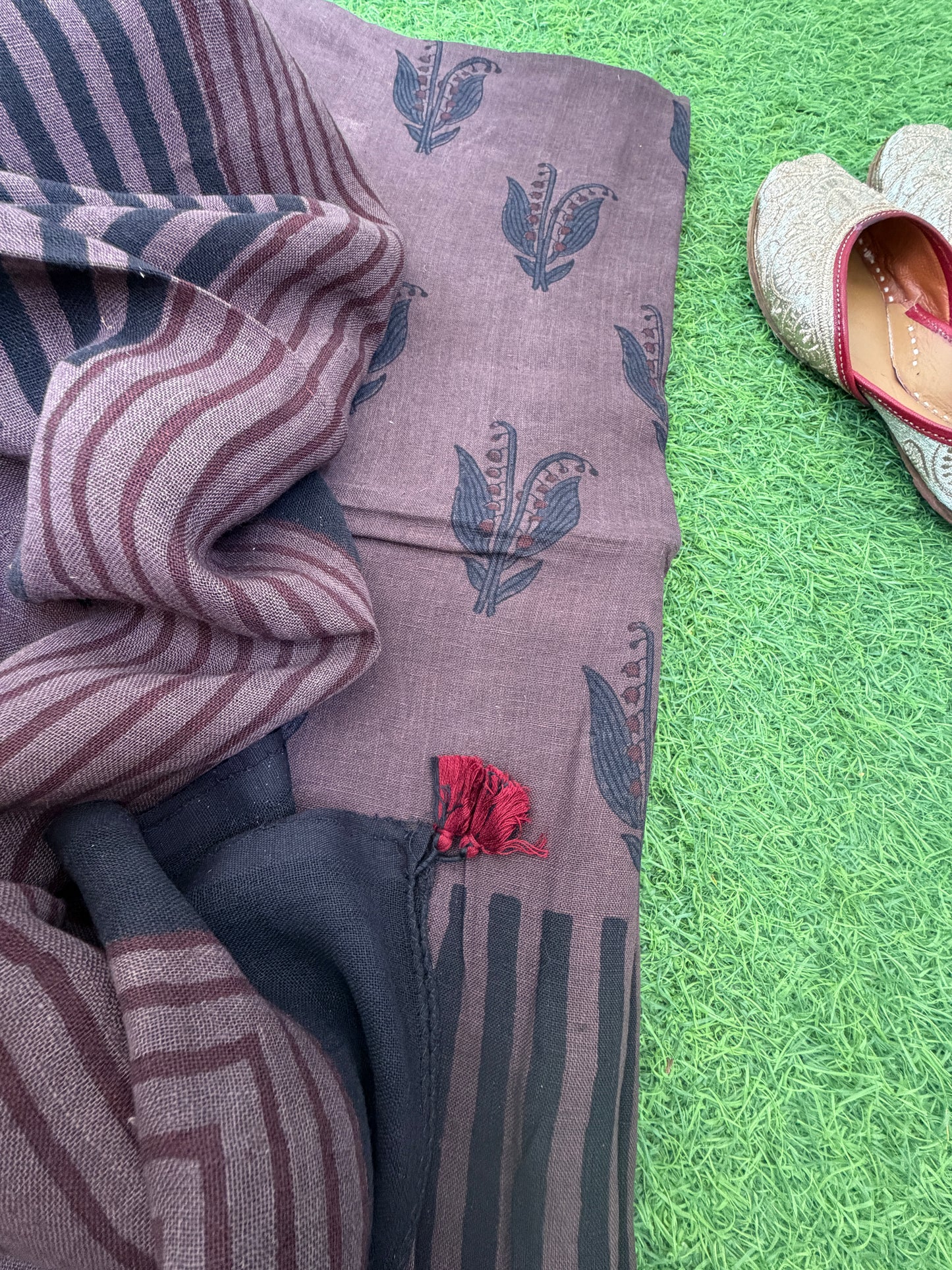 Linen Ajrakh Kurta and dupatta