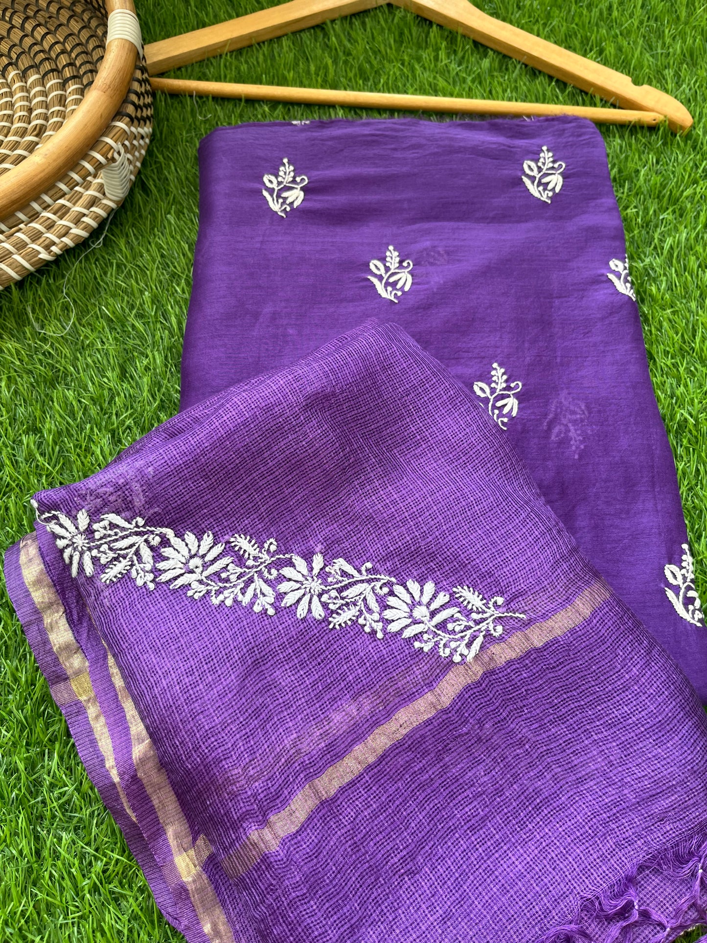 Chanderi chikan kurta and Dupatta