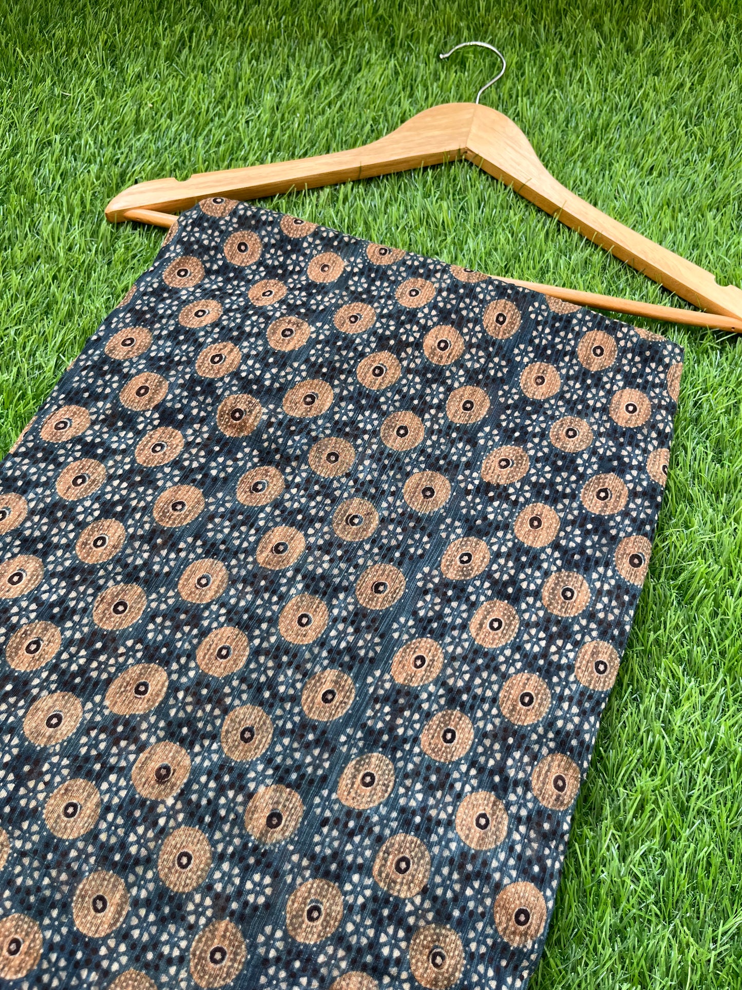 Ajrakh Chanderi fabric