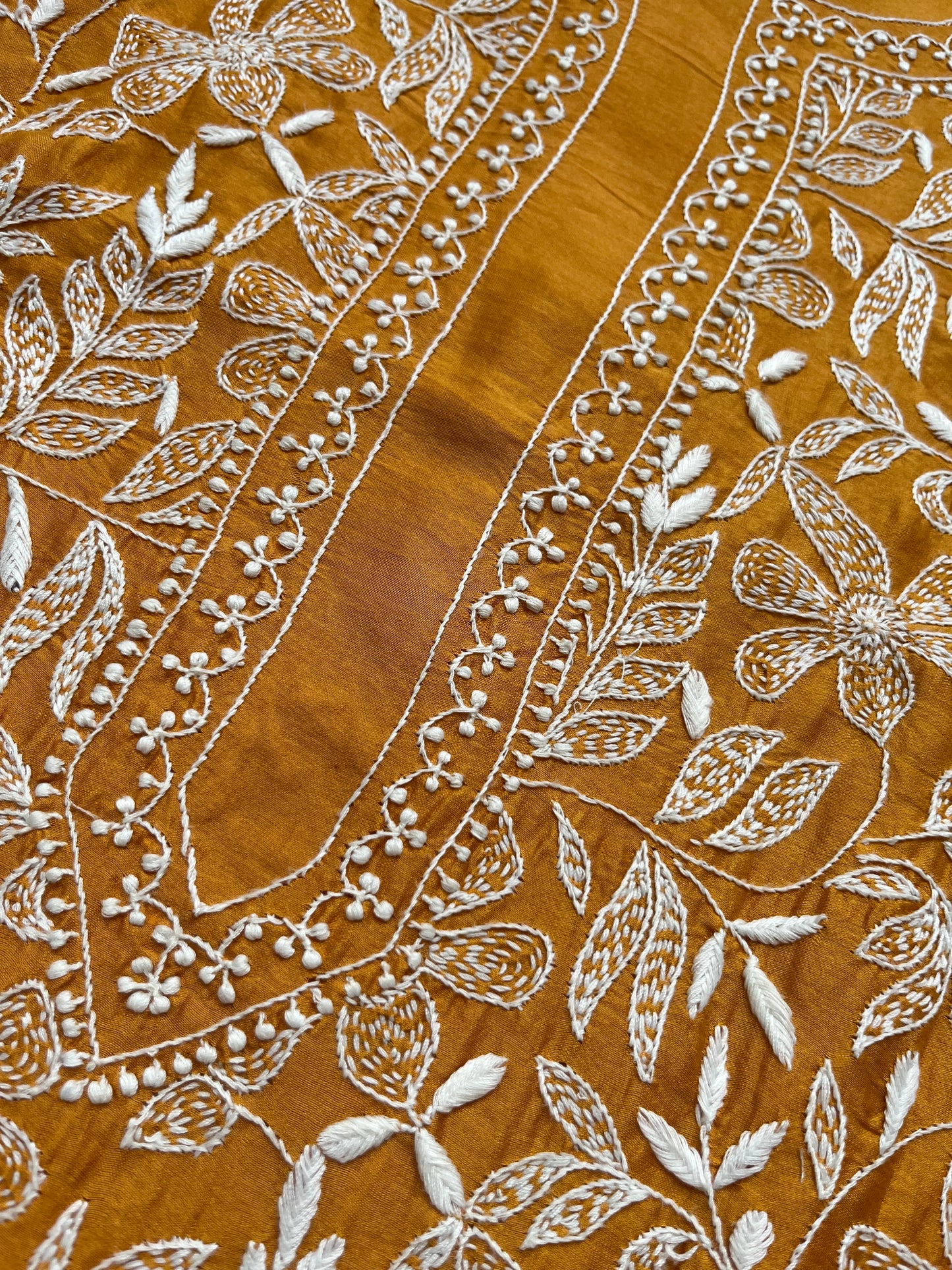 Chanderi chikankari kurta