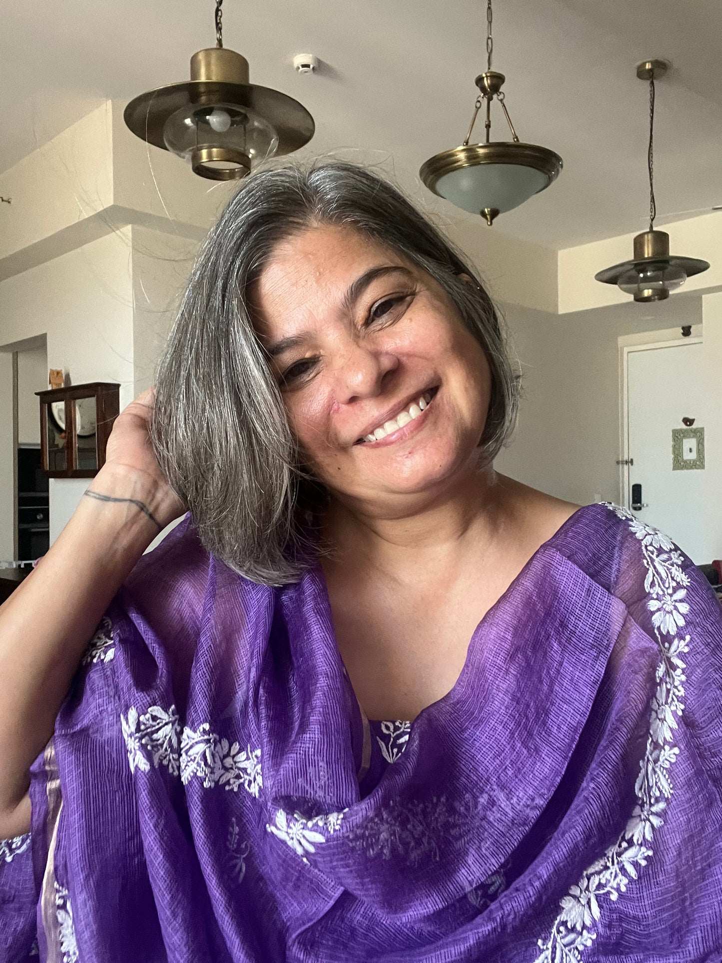Chanderi chikan kurta and Dupatta