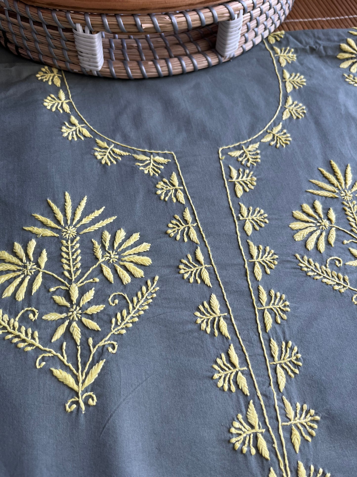Cotton chikan kurta bottom