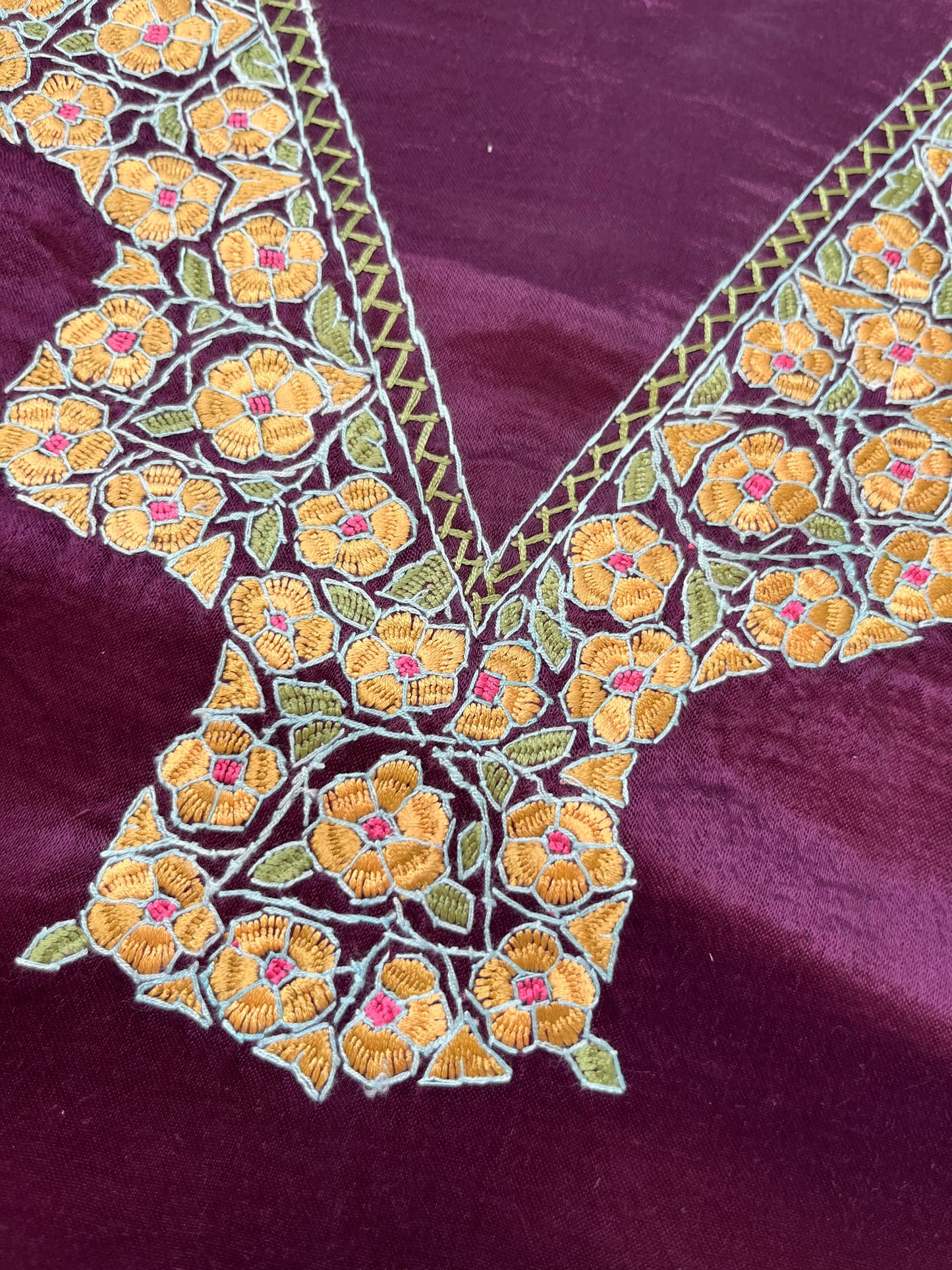 Mashru Silk kashmiri work kurta