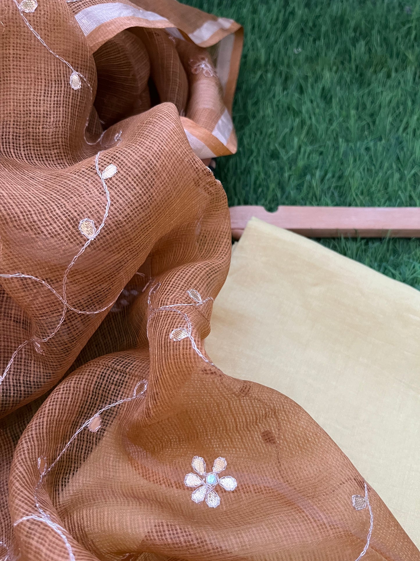 त्योहार :kota silk gota patti Dupatta with plain chanderi kurta bottom Fabric