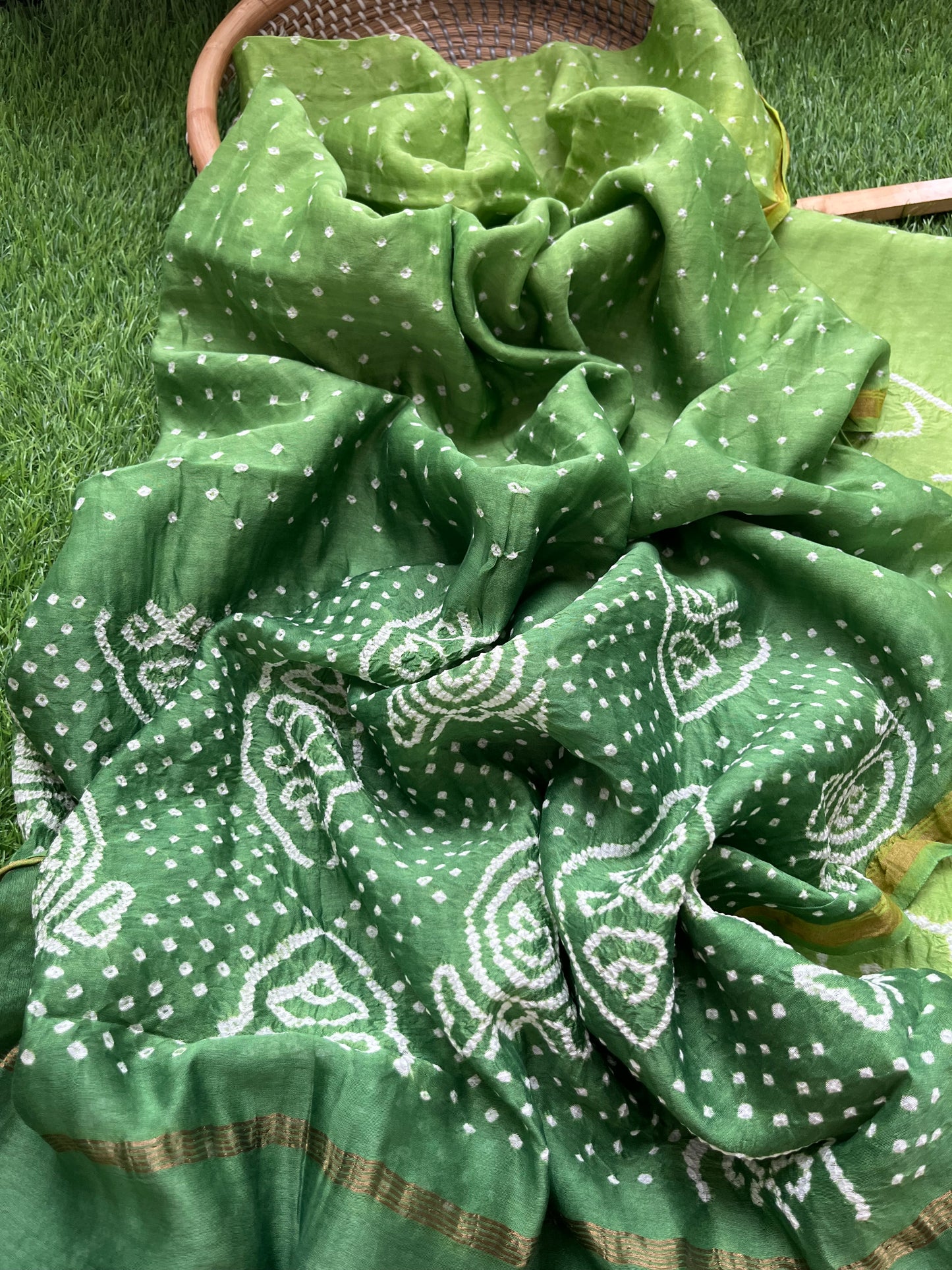 Chanderi Bandhani kurta dupatta
