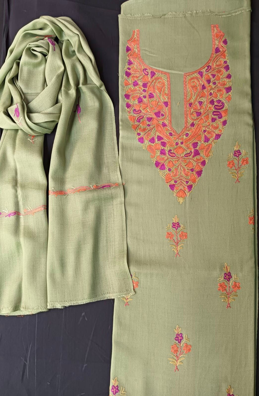 Woollen hand embroidered suit