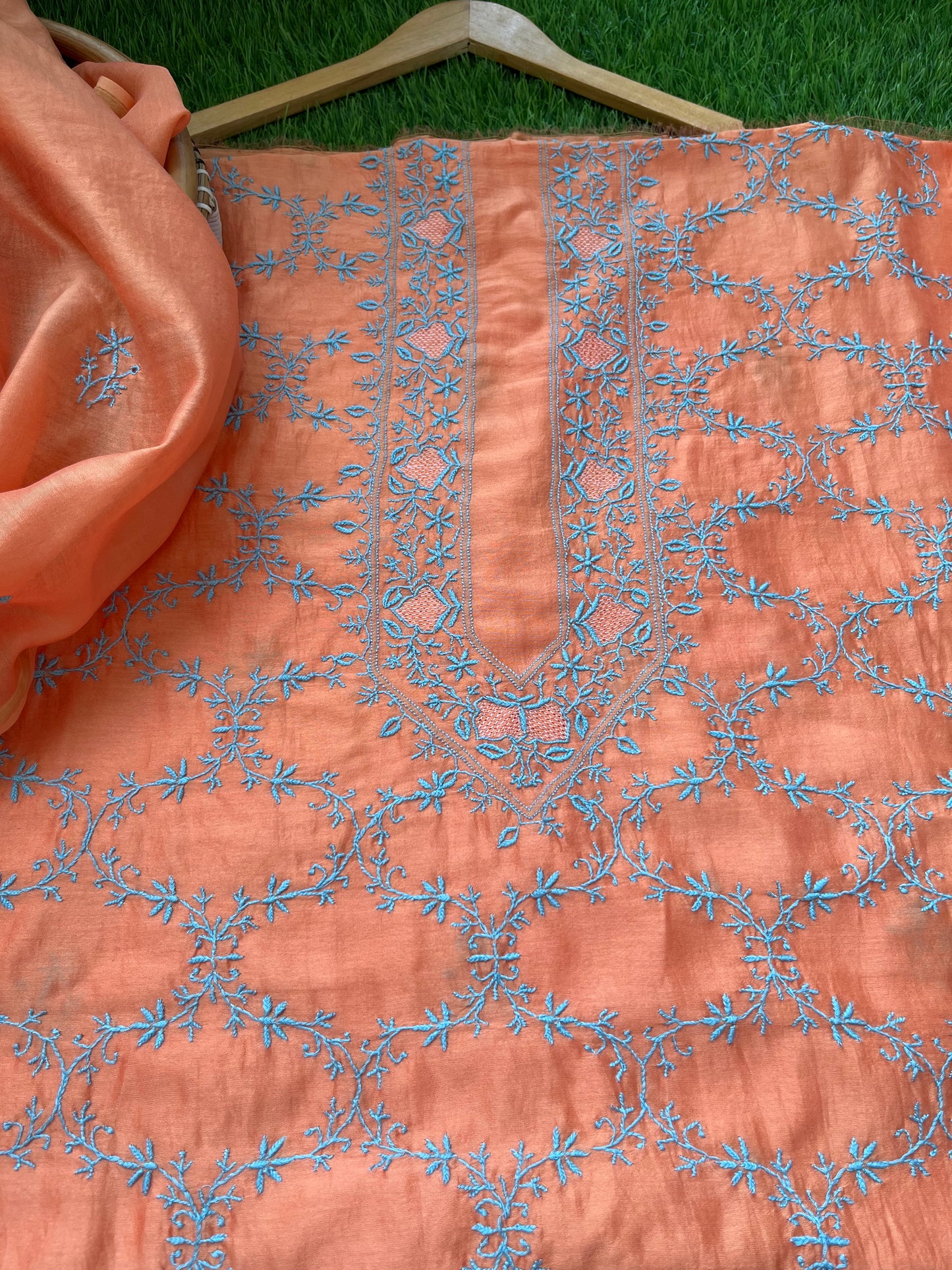 Chanderi Chikankari Kurta Dupatta