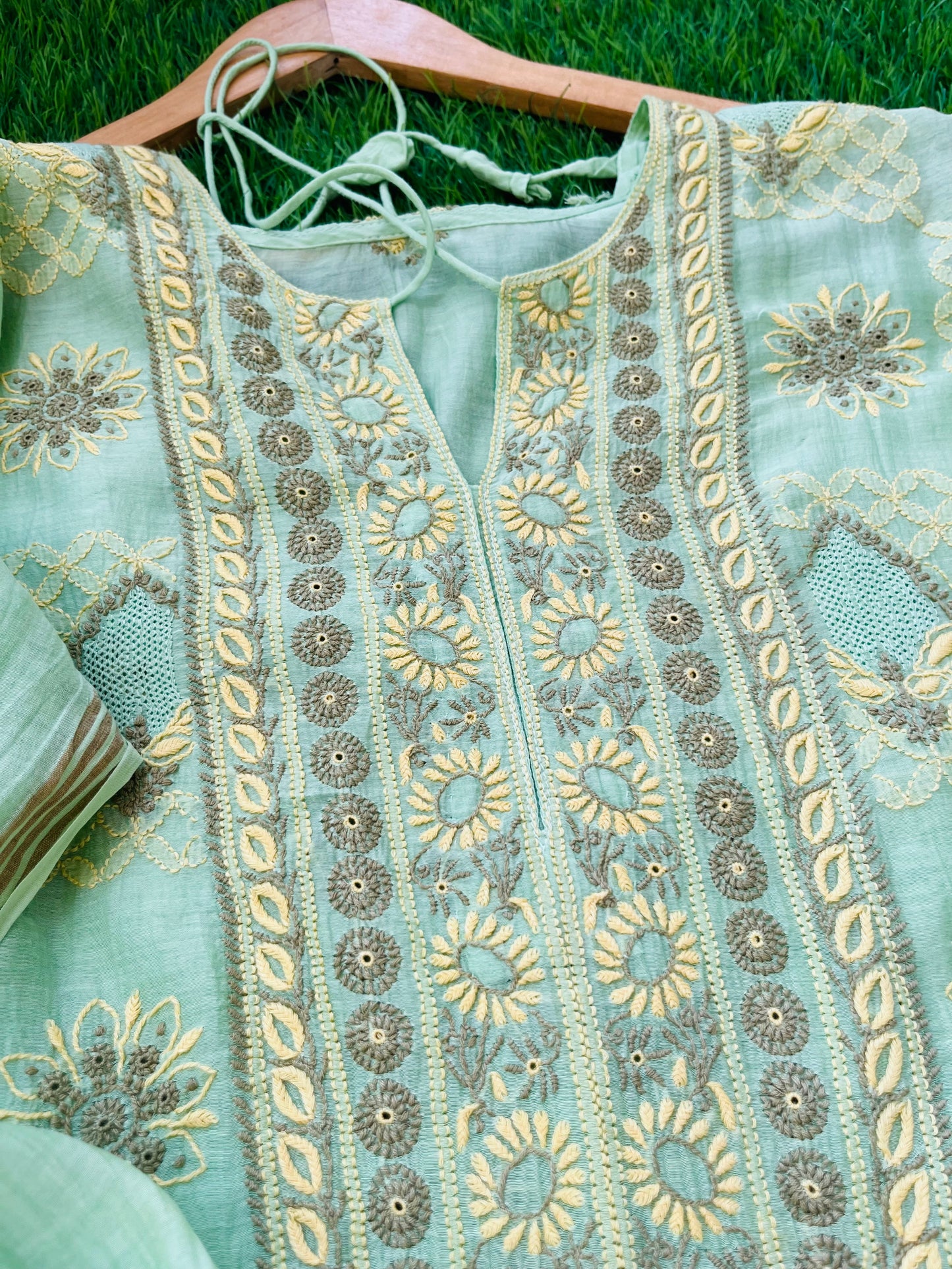 Chanderi Chikankari Kurta Dupatta