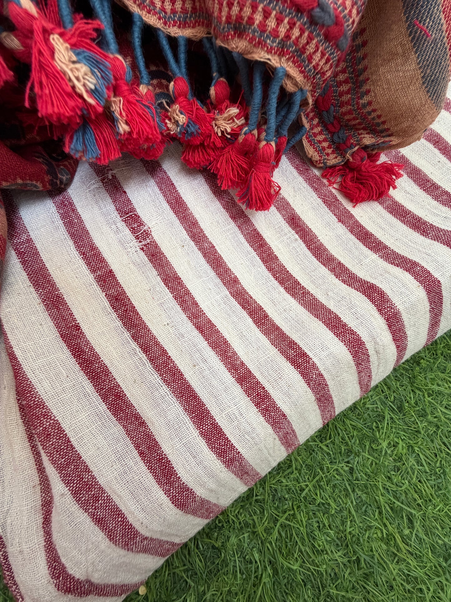 Kala Cotton stripe Kurta and ajrakh dupatta