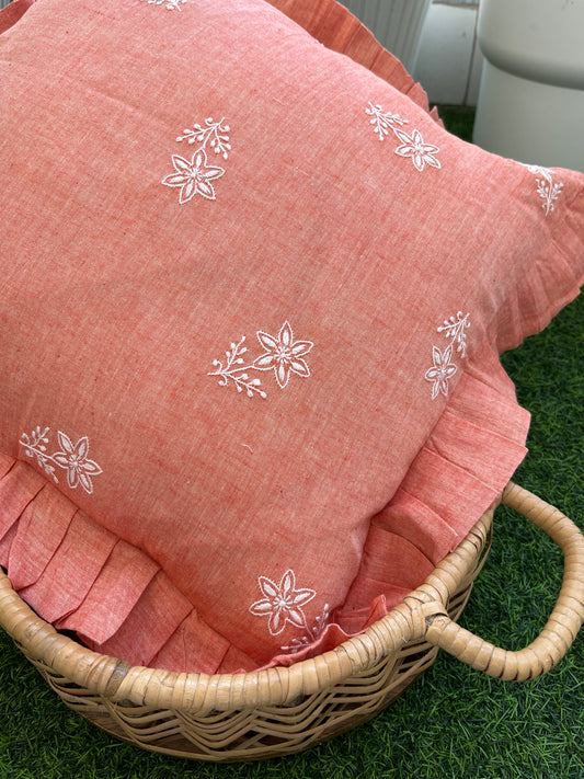 Chikankari cushion cover