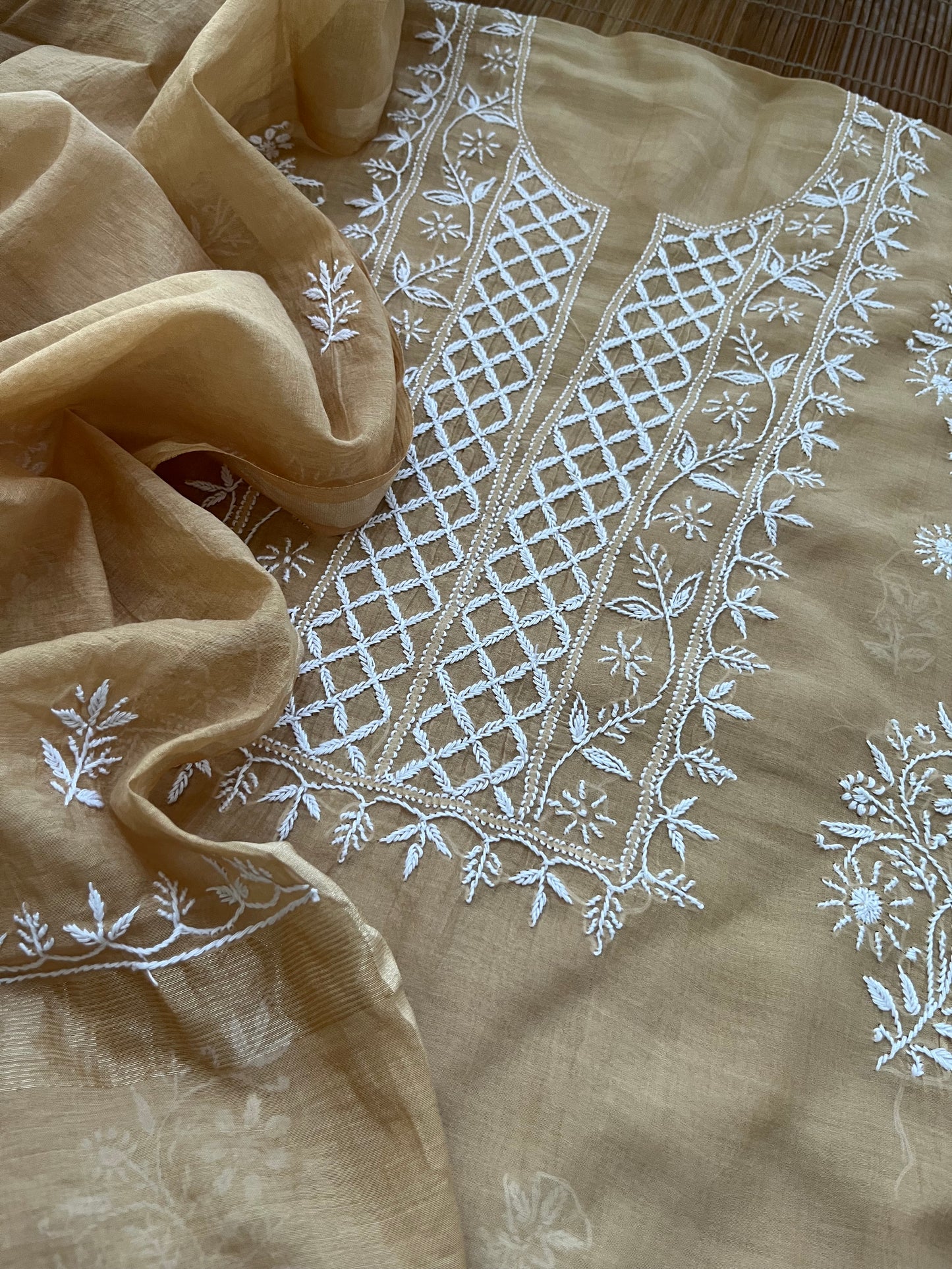 Chanderi Chikankari Kurta Dupatta